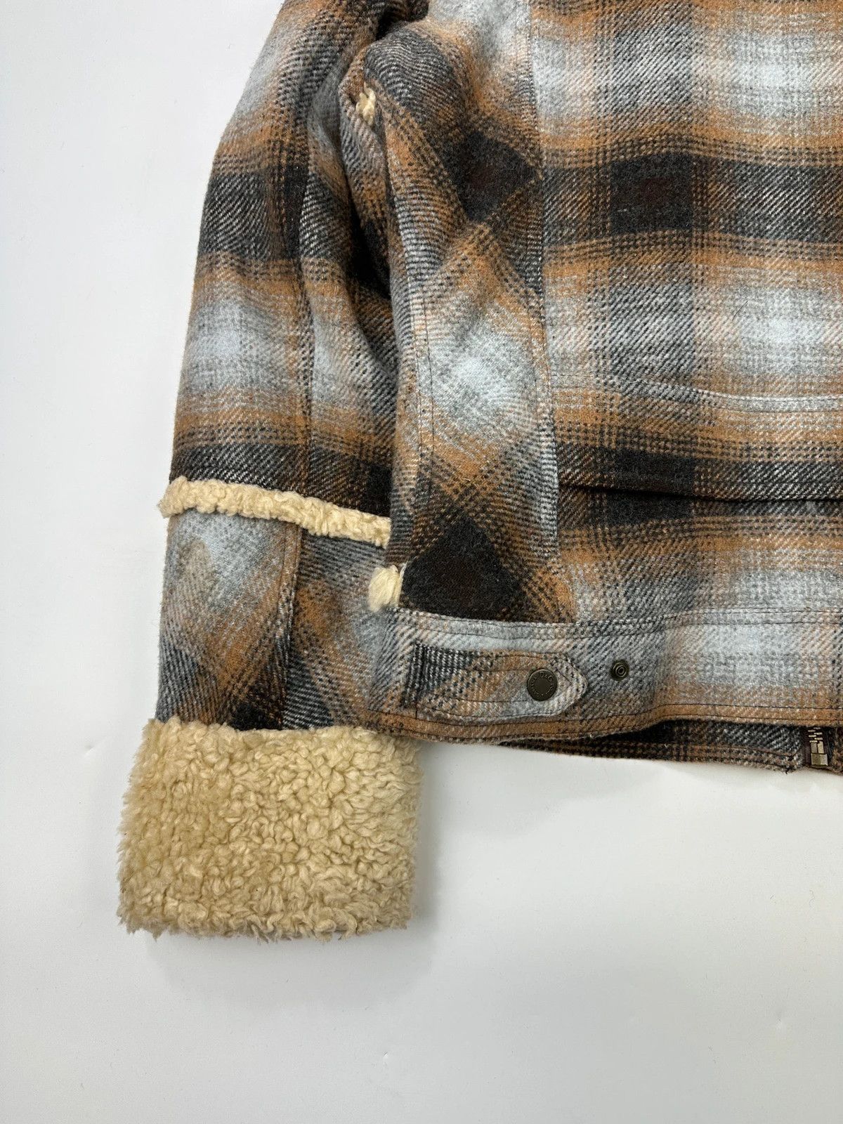 Dolce & Gabbana Dolce Gabbana Wool Brown Checkered Sherling Aviator Jacket Size US M / EU 48-50 / 2 - 13 Thumbnail