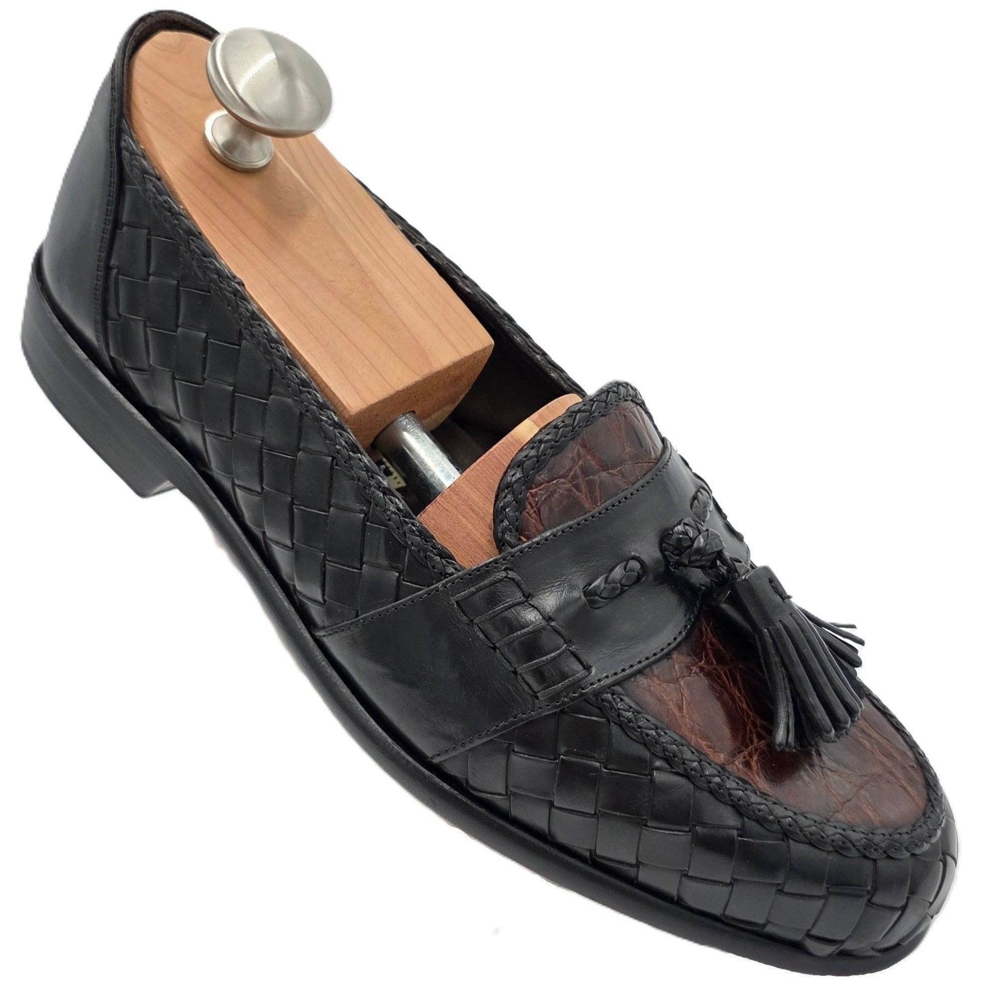 Bragano NEW Vintage Bragano Exotic Crocodile Leather Tassel Loafers Size US 8.5 / EU 41-42 - 1 Thumbnail