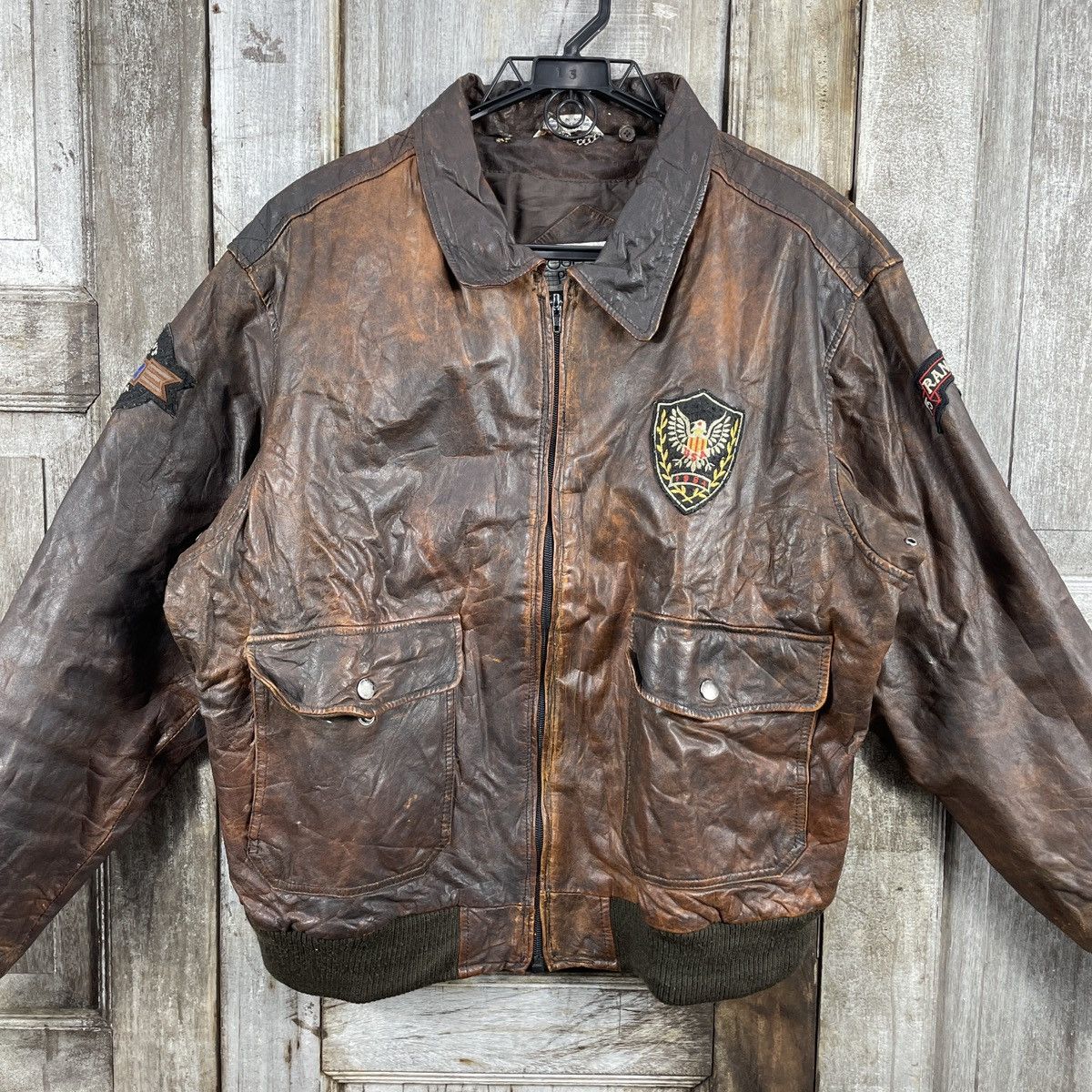 PERSON'S × Vintage Vintage 80s Persons Ranger USA Leather Jacket Size US L / EU 52-54 / 3 - 3 Thumbnail