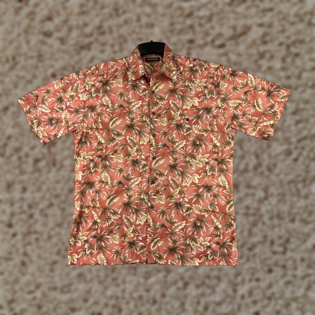 Pierre Cardin Pierre Cardin Shirt Men Regular M Red Orange Yellow Button-Up Hawaiian Palm Leaf Short Sleeve Size US M / EU 48-50 / 2 - 1 Thumbnail