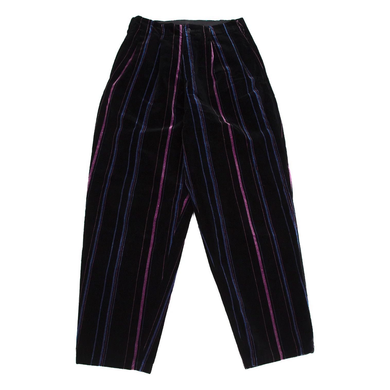 Yohji Yamamoto Yohji Yamamoto Velvet Multi-Stripe Tapered Pants Size US 30 / EU 46 - 1 Thumbnail