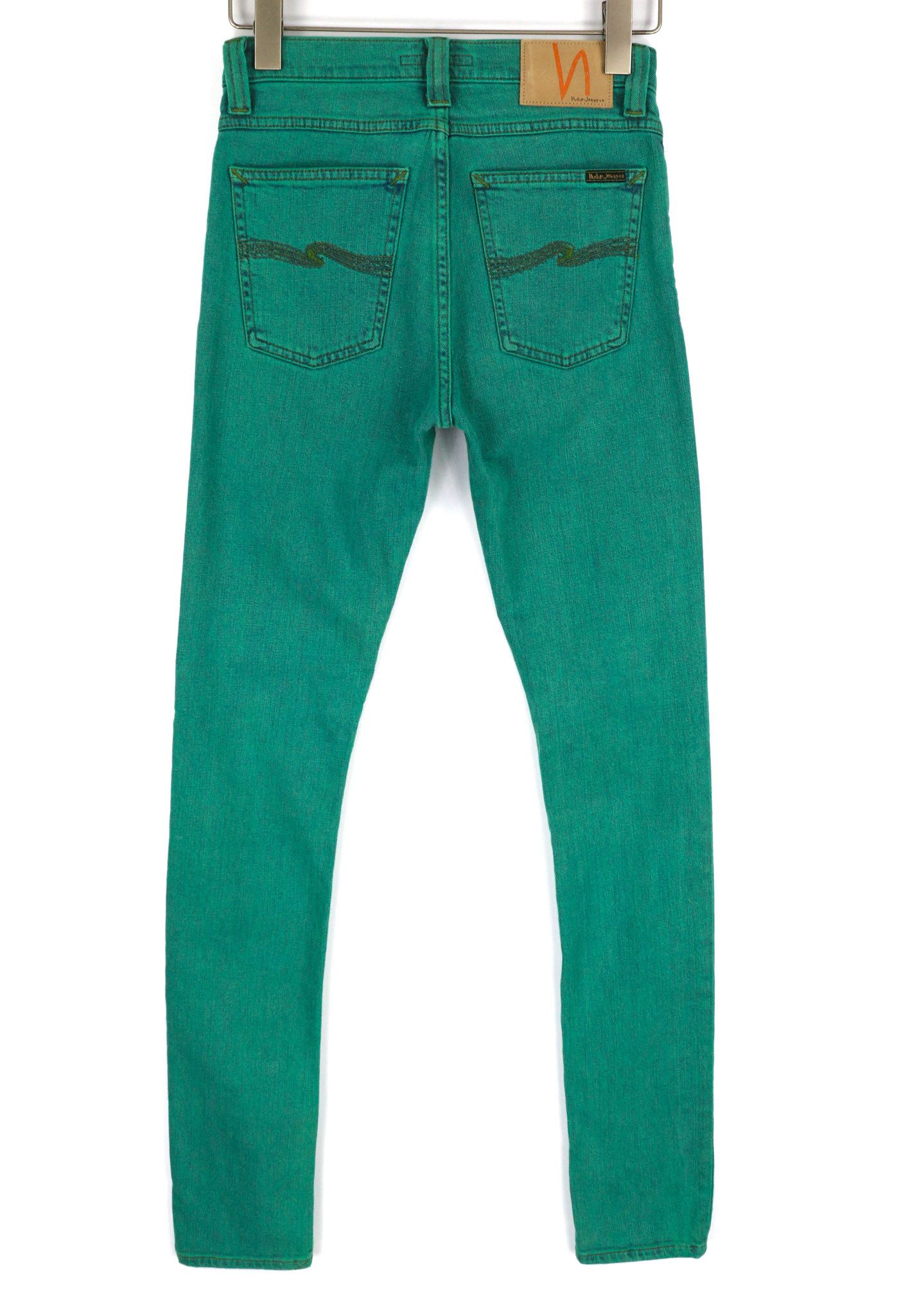 Nudie Jeans HIGH KAI W28/L34 Organic Green Denim Jeans 81630 Size US 28 / EU 44 - 2 Thumbnail