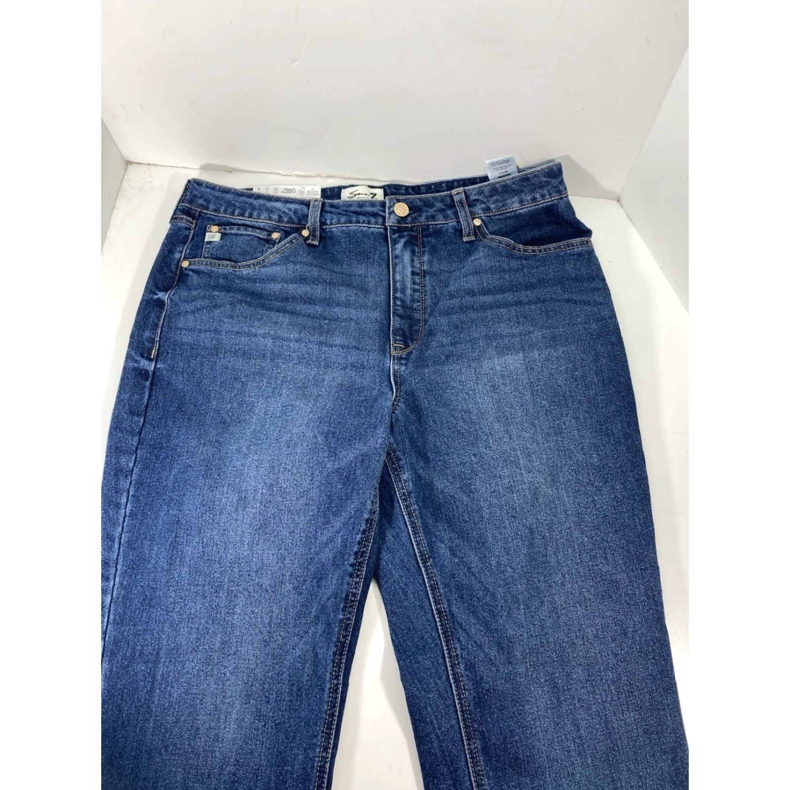 Vintage Seven7 Jeans Women Size 16 36X30 High Rise Stretch 90s Blue NWT Straight Size 38" / US 16 / IT 52 - 5 Thumbnail