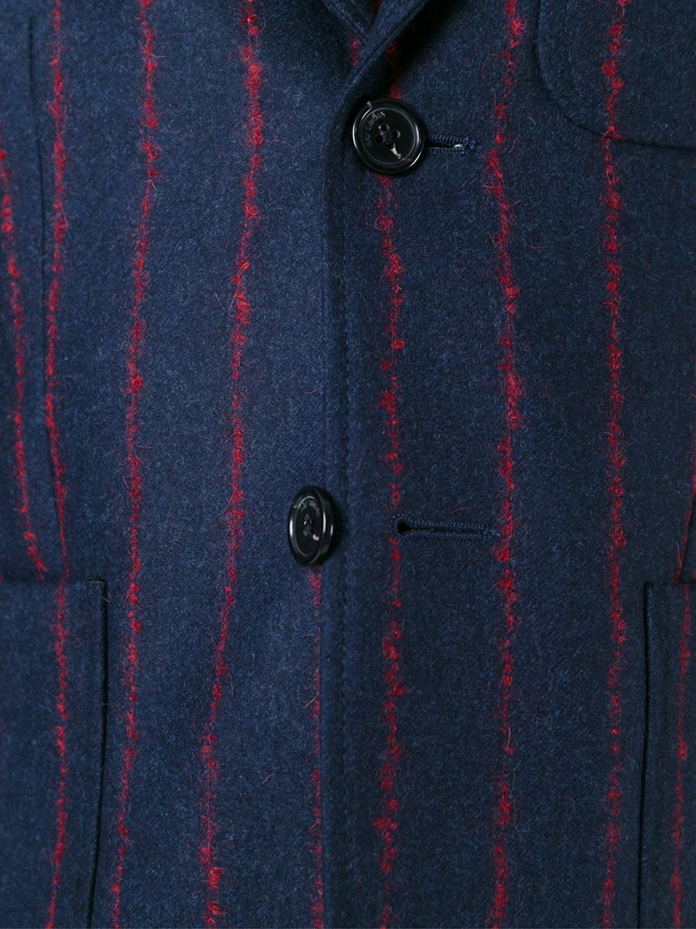 Raf Simons Raf Simons navy textured red pinstripe wool blazer aw15 Size 42R - 2 Thumbnail