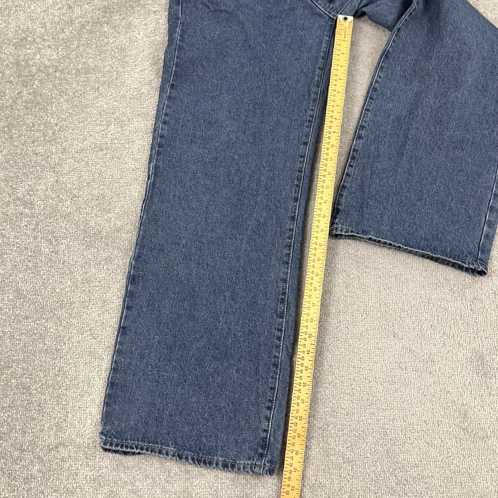 Vintage VINTAGE Edikted Wide Leg Jeans Womens Large 32x32 Blue Denim Grunge Skater Mid Rise Y2K Size 36" / US 14 / IT 50 - 5 Thumbnail