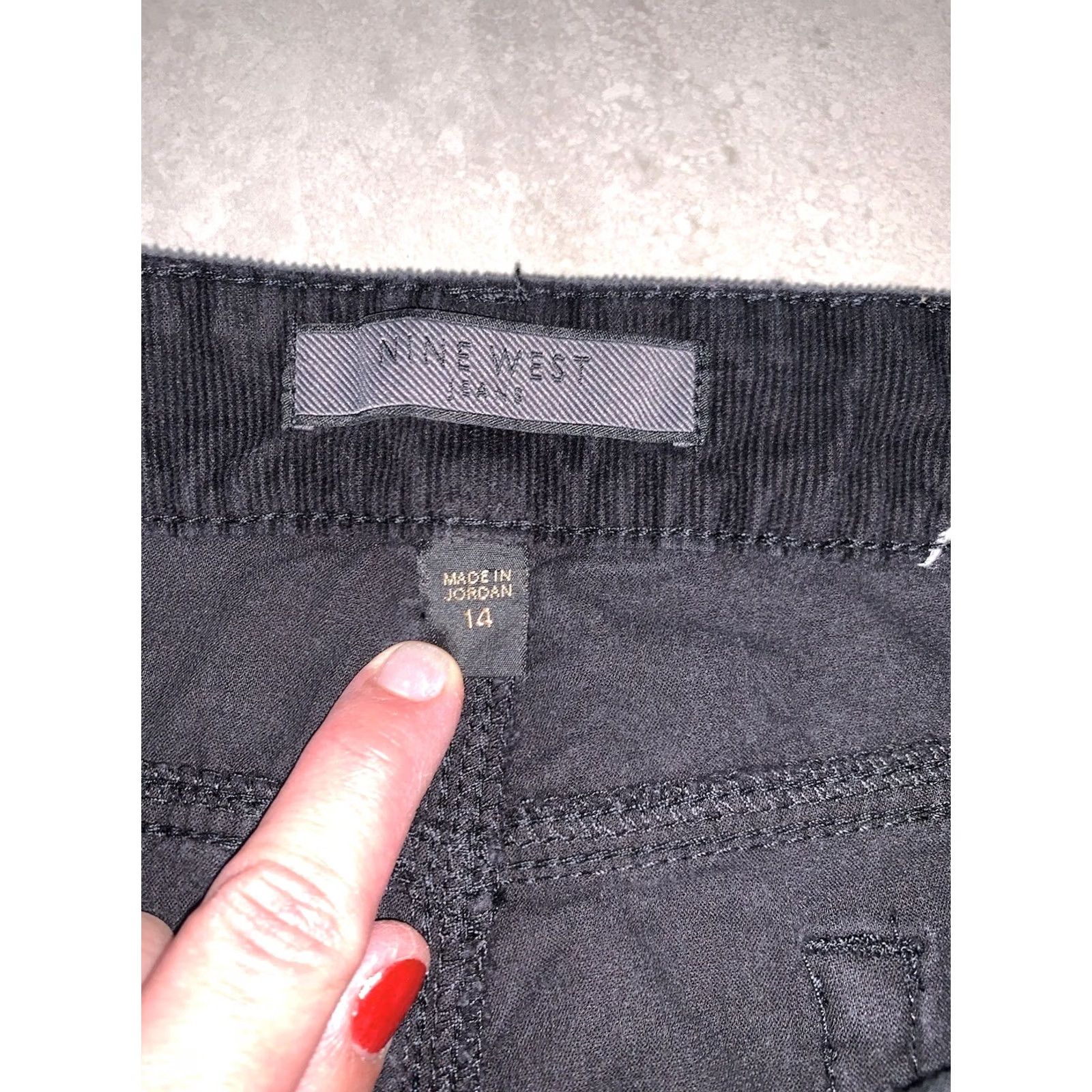 Nine West Women's 14 Nine West Black Corduroy Pants Size 36" / US 14 / IT 50 - 4 Thumbnail