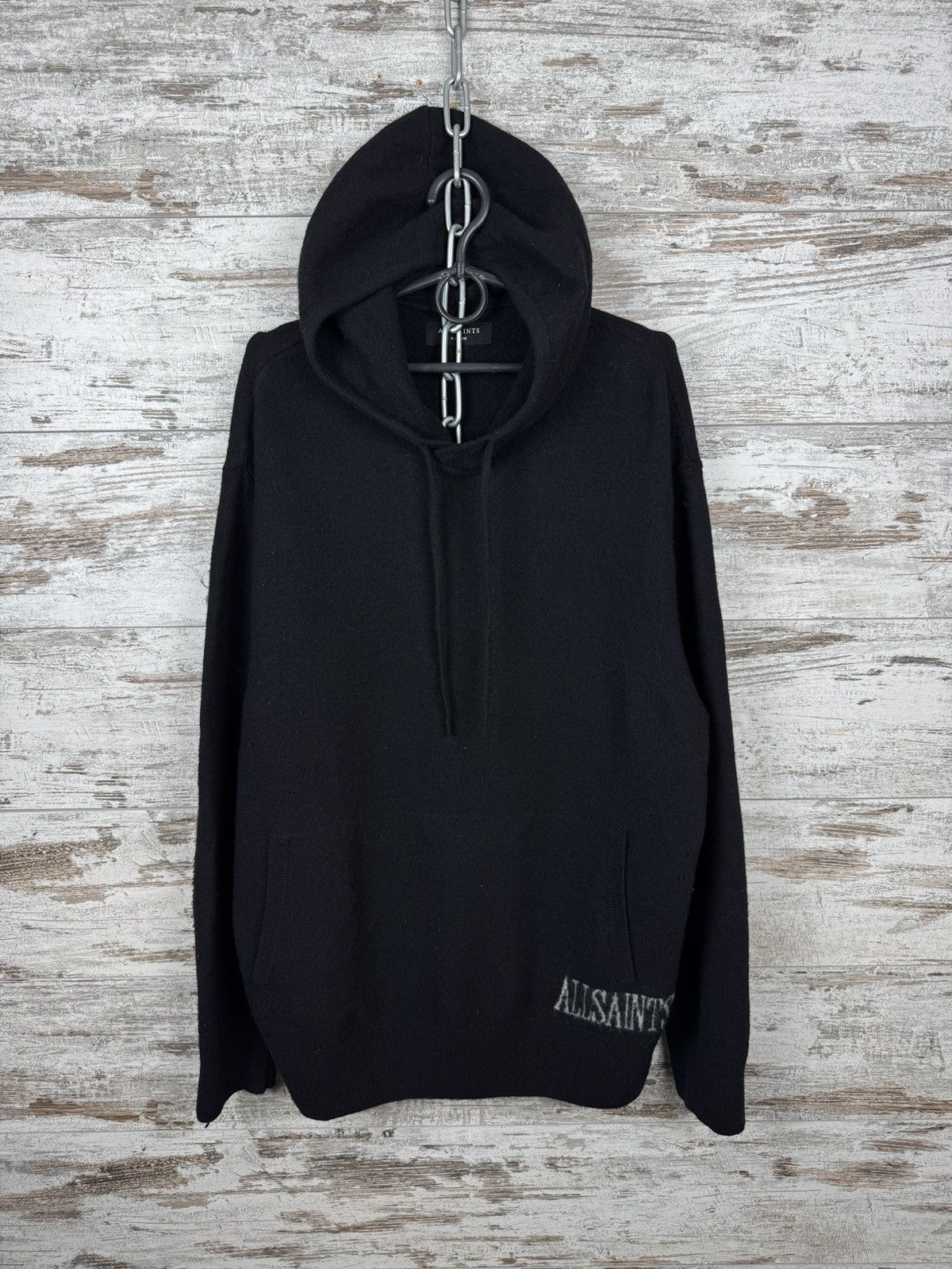 Allsaints × Japanese Brand Mens Vintage AllSaints frame hoody wool merino hoodie Size US XL / EU 56 / 4 - 1 Thumbnail