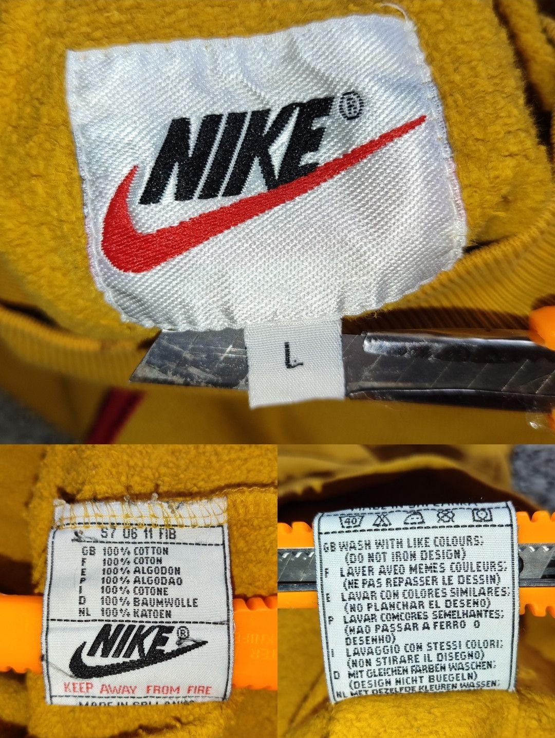 Nike × Nike ACG × Vintage Vintage 90s Nike Sweatshirt Swoosh Nike Distressed Sweater Size US L / EU 52-54 / 3 - 7 Thumbnail