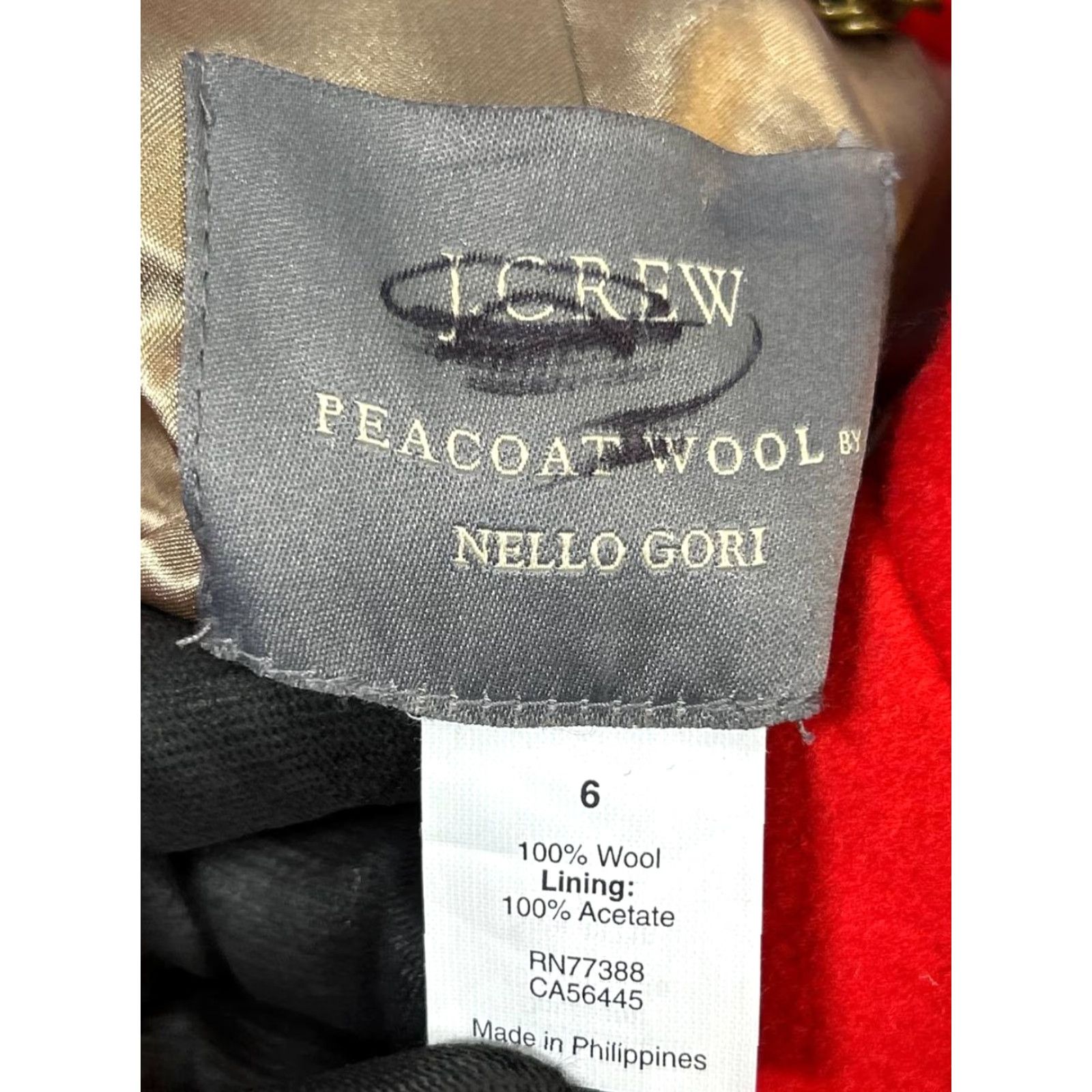 J.Crew VINTAGE J.Crew Pea Coat Women 6 Wool Red Fall Winter Casual Reg Bibfront Size M / US 6-8 / IT 42-44 - 3 Thumbnail