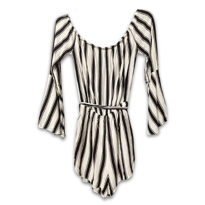 Other Lumiere Lined Romper Long Sleeve Striped White/Multicolor S Size 27" / US 4 / IT 40 - 4 Thumbnail