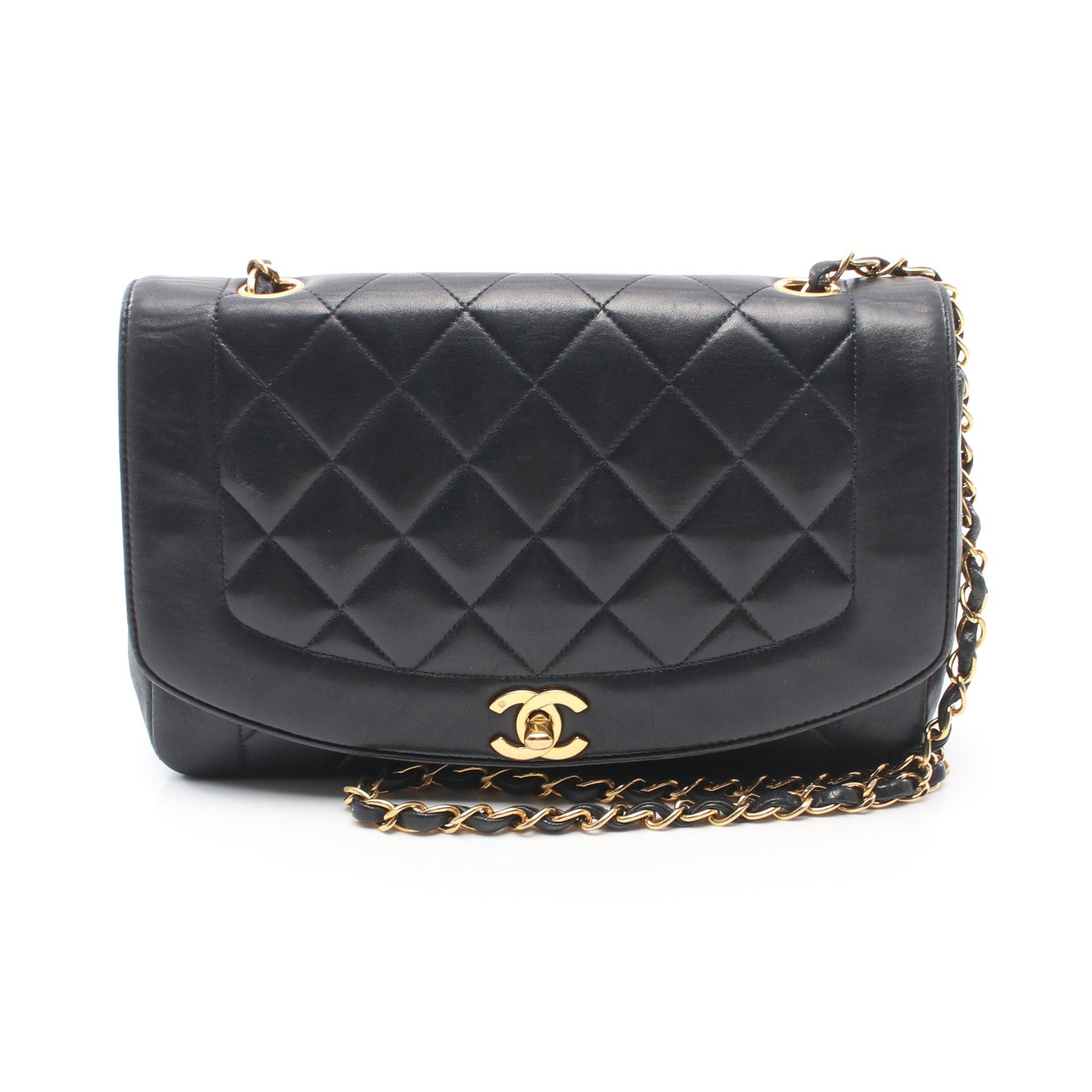 Chanel Chanel Matelasse Diana Flap Chain Shoulder Bag Lambskin Dark Navy Gold Hardware Size ONE SIZE - 1 Thumbnail