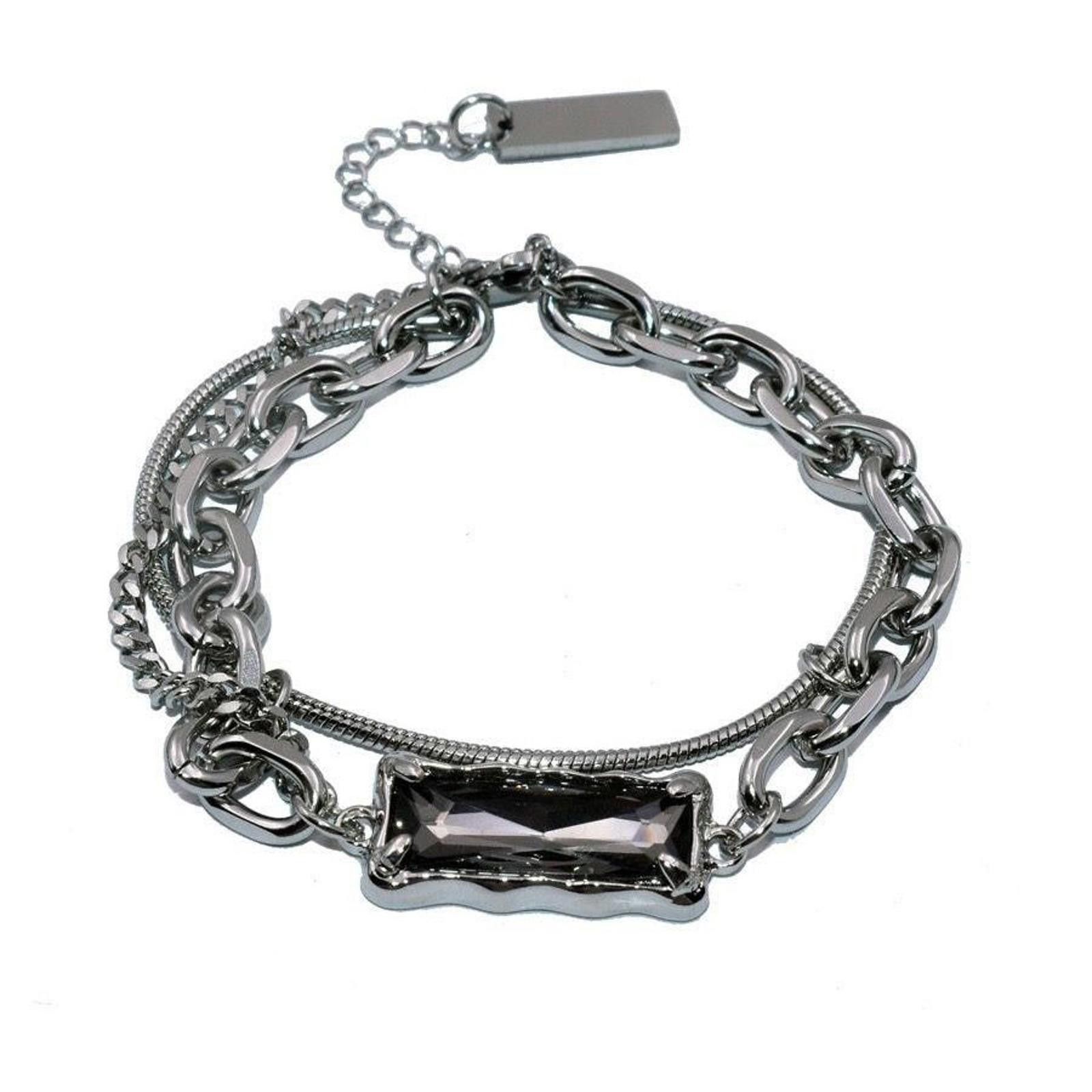 Jewelry Chain Link Silver Layered Bracelet Size ONE SIZE - 5 Thumbnail