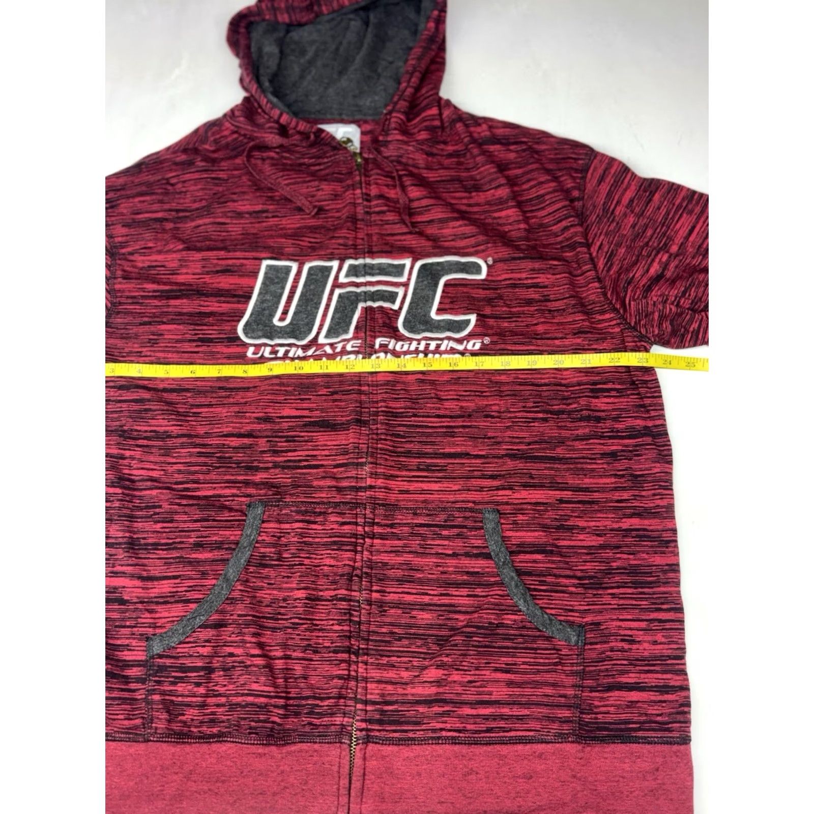 UFC VINTAGE UFC Lightweight Hoodie Mens 2XL Red Black Twist Full Zip Spellout Logo Y2K Clothing Sports USA Mens Size US XXL / EU 58 / 5 - 3 Thumbnail