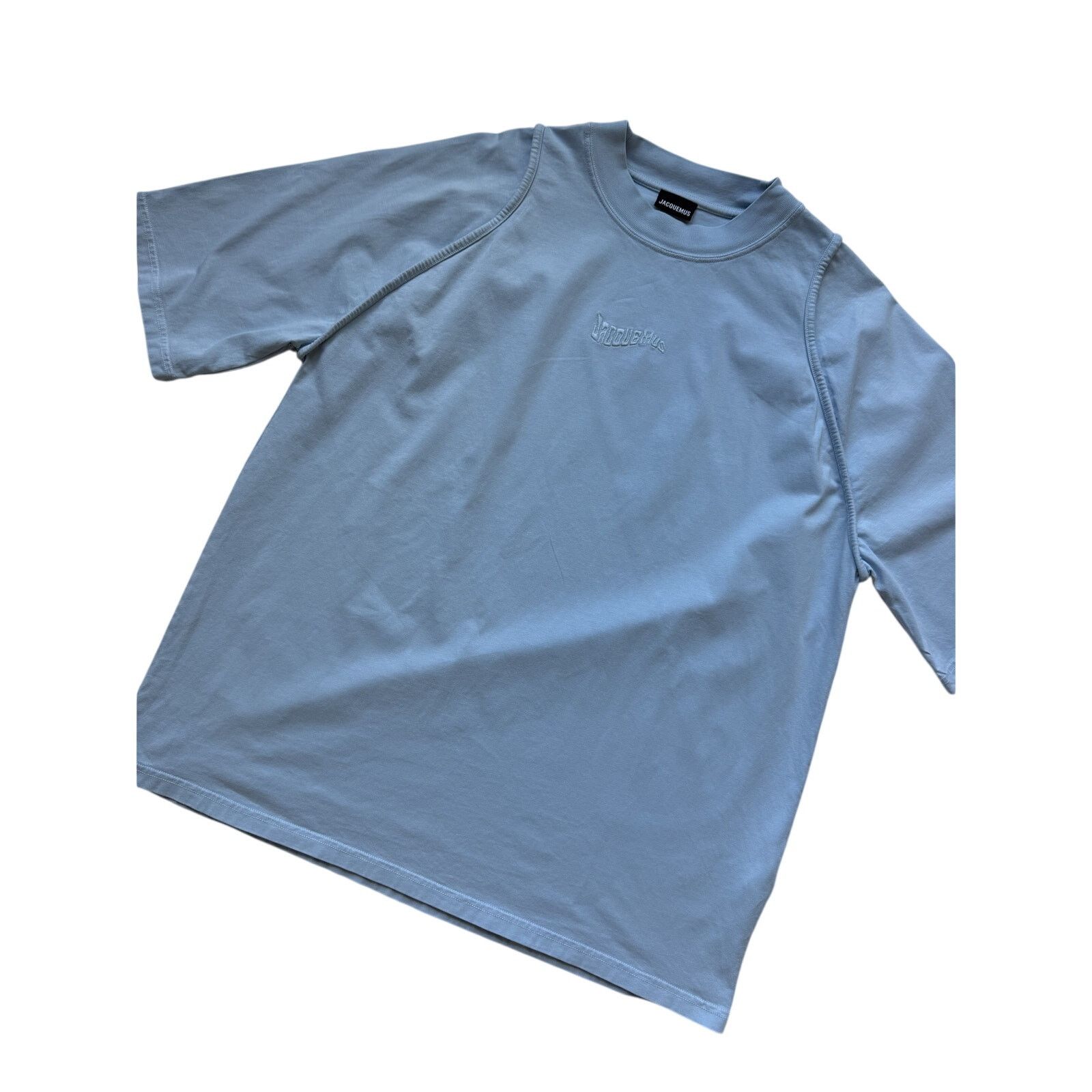Jacquemus Jacquemus Le Camargue Logo Embroidered T-Shirt Blue Size US XL / EU 56 / 4 - 1 Thumbnail