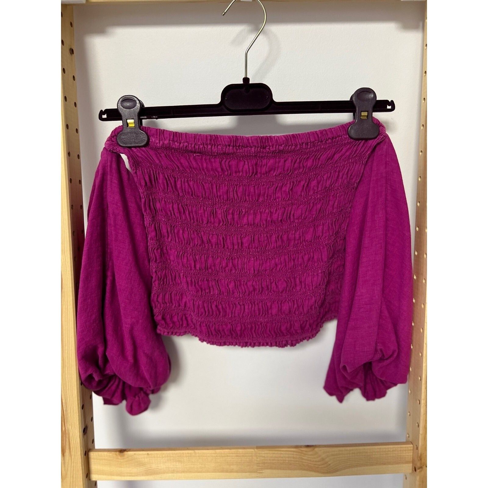 Young Fabulous & Broke Young Fabulous & Broke YFB Smocked Square Neck Top Magenta S Size S / US 4 / IT 40 - 3 Thumbnail