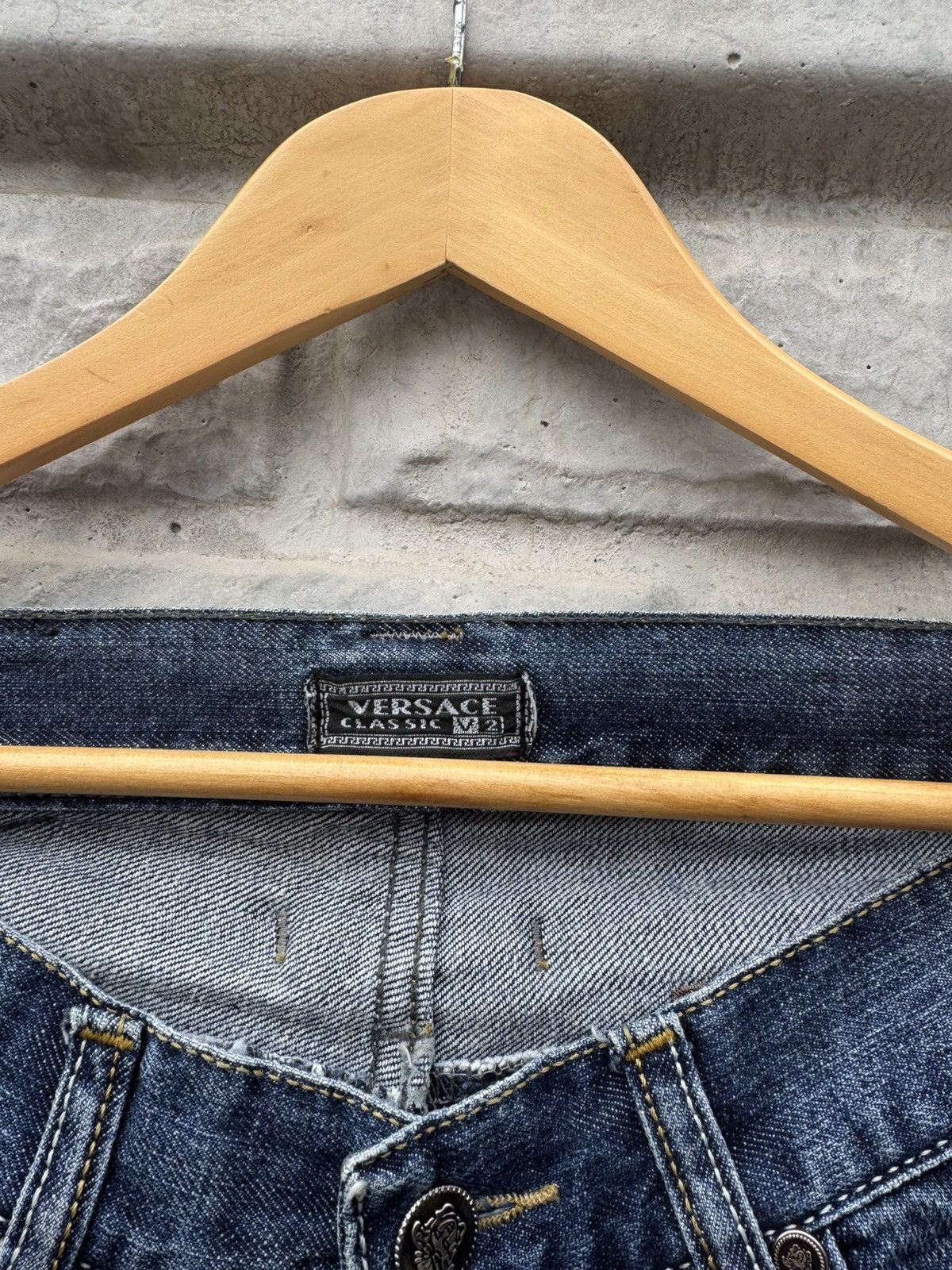 Versace 90s Versace Medusa Big Logo Flared Bootcut Jeans Y2K Size US 32 / EU 48 - 6 Thumbnail