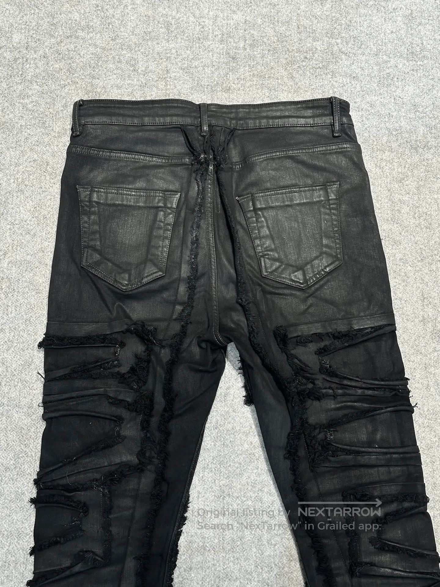 Rick Owens Drkshdw Rick Owens DRKSHDW Distressed Wax Pants. Size US 32 / EU 48 - 4 Thumbnail