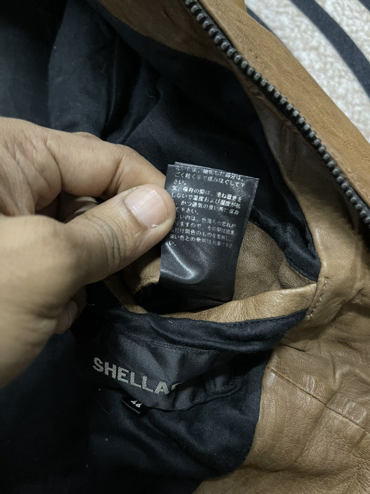 Shellac 2000s SHELLAC SHEEP SKIN BIKER LEATHER JACKET RARE Size US S / EU 44-46 / 1 - 13 Thumbnail
