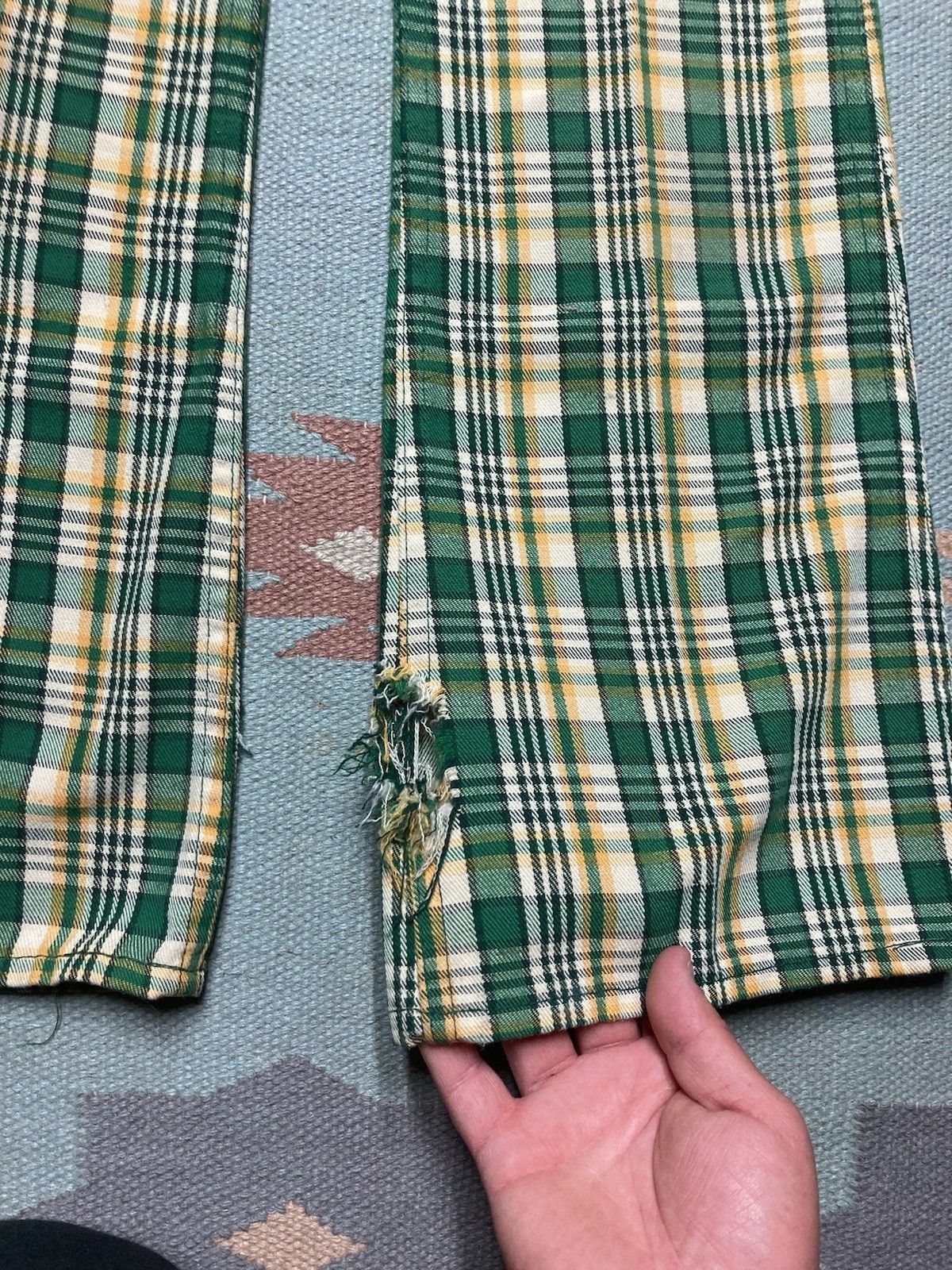 Sears × Vintage 1970s sears flare pants toughskins plaid wide hippie16 27x27 Size 27" / US 4 / IT 40 - 2 Thumbnail