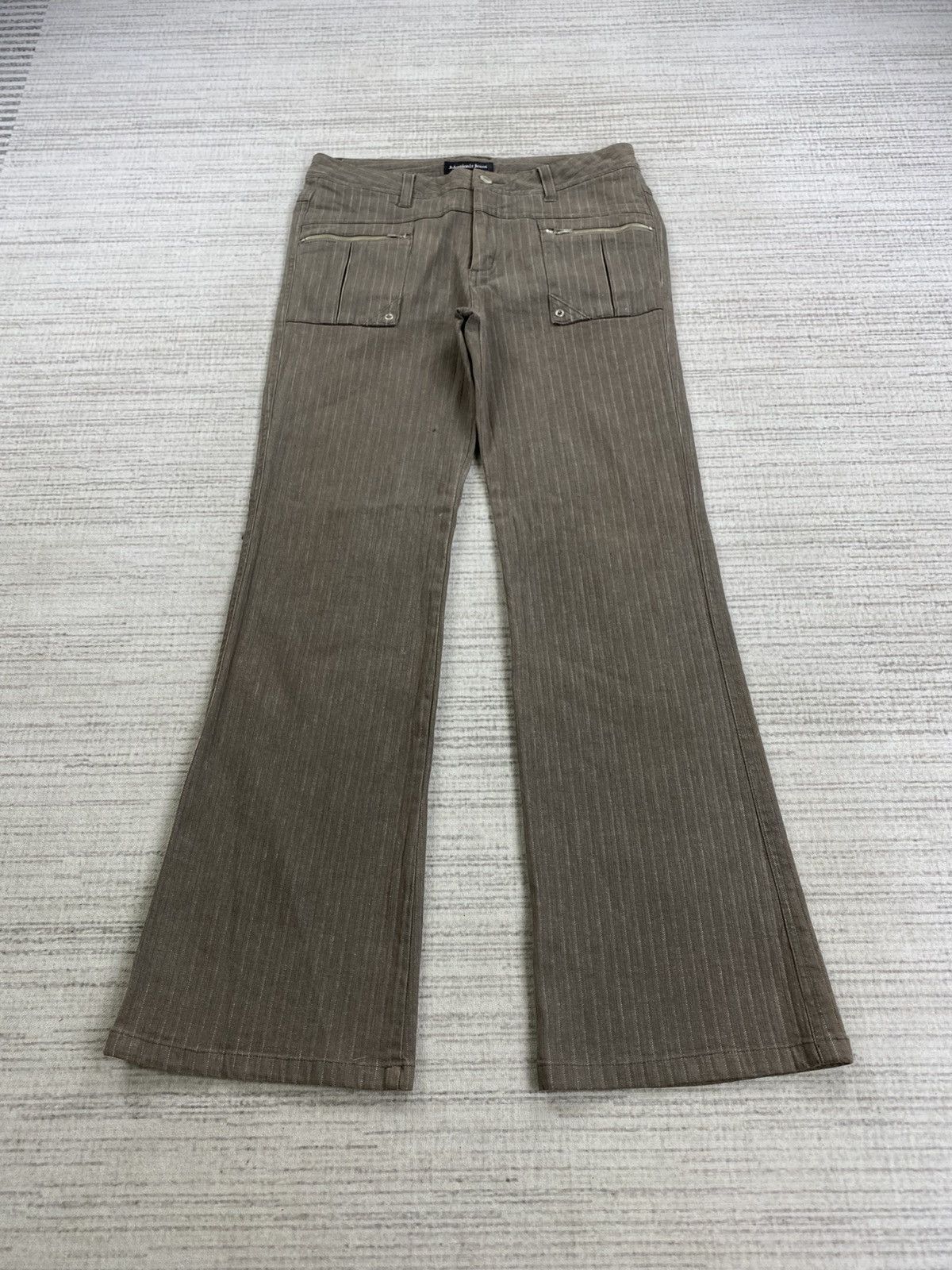 If Six Was Nine × Japanese Brand × Vintage Vintage Flared Johnpionir Jeans Harringbone Bush Pants Size US 29 - 1 Thumbnail