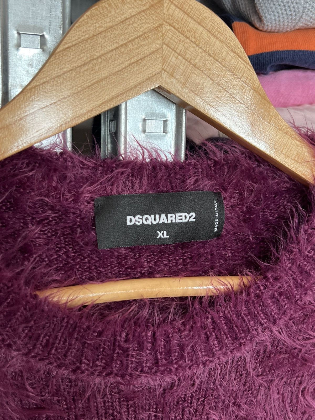 Dsquared2 Dsquared2 Womens Fuzzy Mohair Knitted Sweater Purple Size XL Size XL / US 12-14 / IT 48-50 - 5 Thumbnail