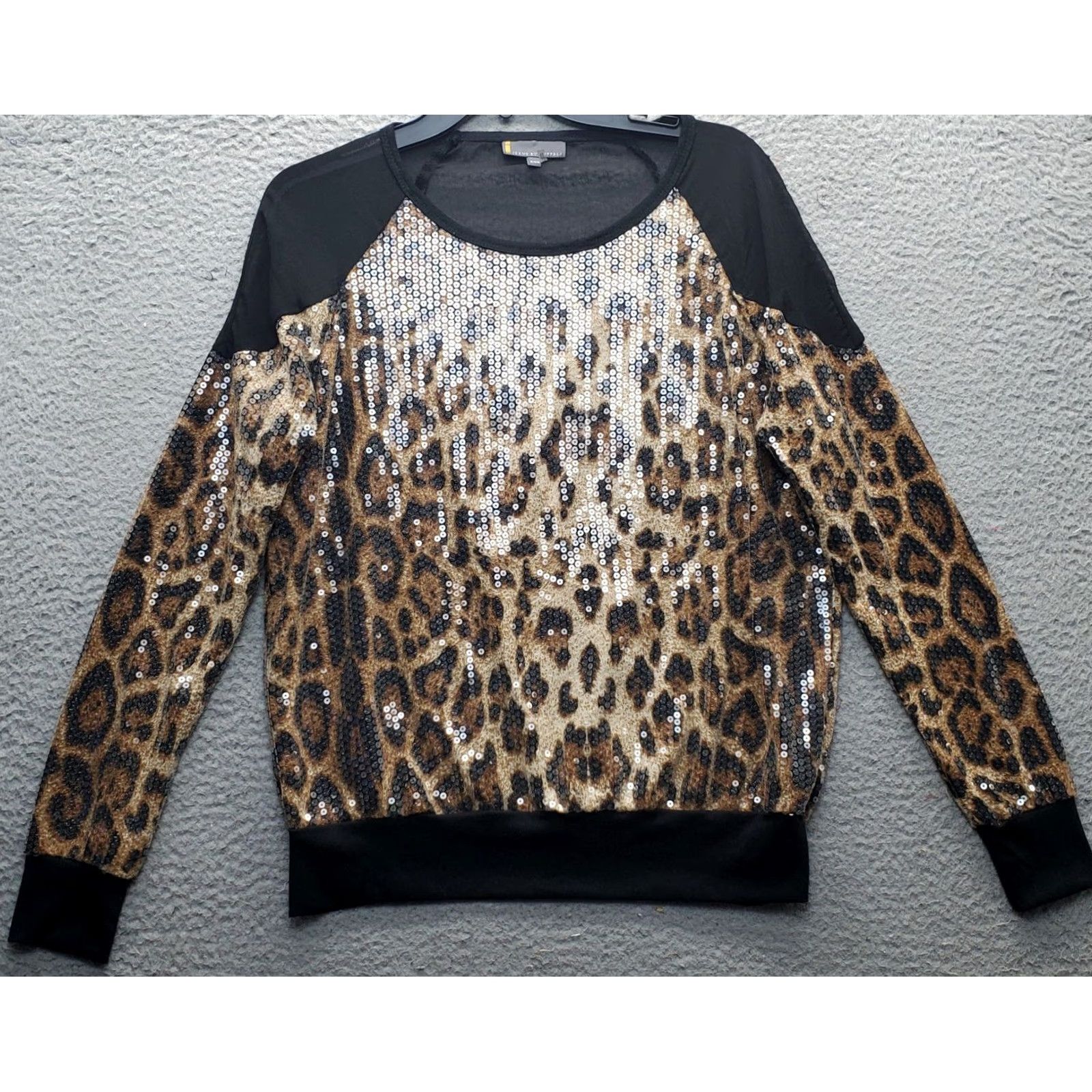 Vintage Buffalo Sweatshirt Womens S Multi Leopard Print Sequin Round Neck Casual Pullover Shirt Jacket? Size S / US 4 / IT 40 - 2 Thumbnail