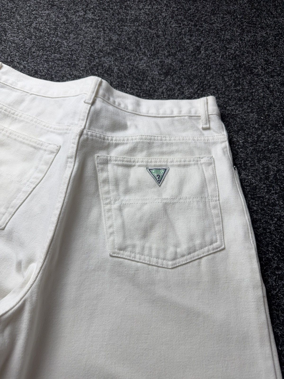 Guess Vintage Retro USA Guess Jeans White Straight Leg Denim Y2K Size US 32 / EU 48 - 20 Thumbnail