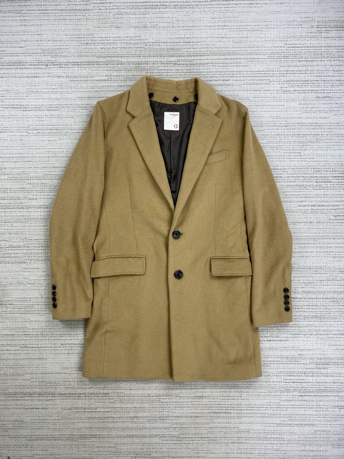 Japanese Brand × Morgan Homme × Vintage Vintage Morgan Homme Wool Double Breasted Pocket Coat Jacket Size US M / EU 48-50 / 2 - 1 Thumbnail