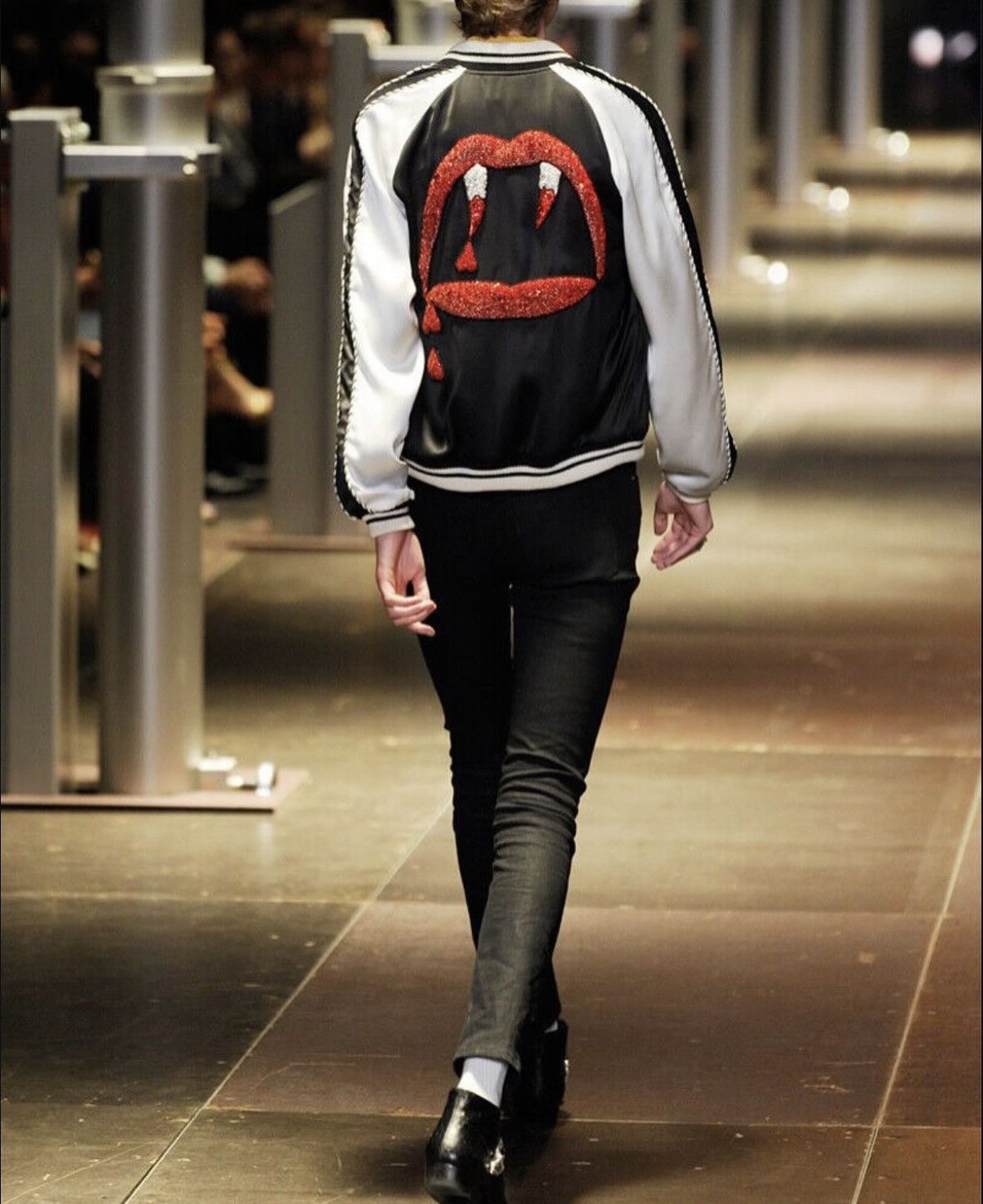 Saint Laurent Paris S/S14 BLOODLUSTER SATIN BOMBER JACKET Size US XS / EU 42 / 0 - 2 Thumbnail