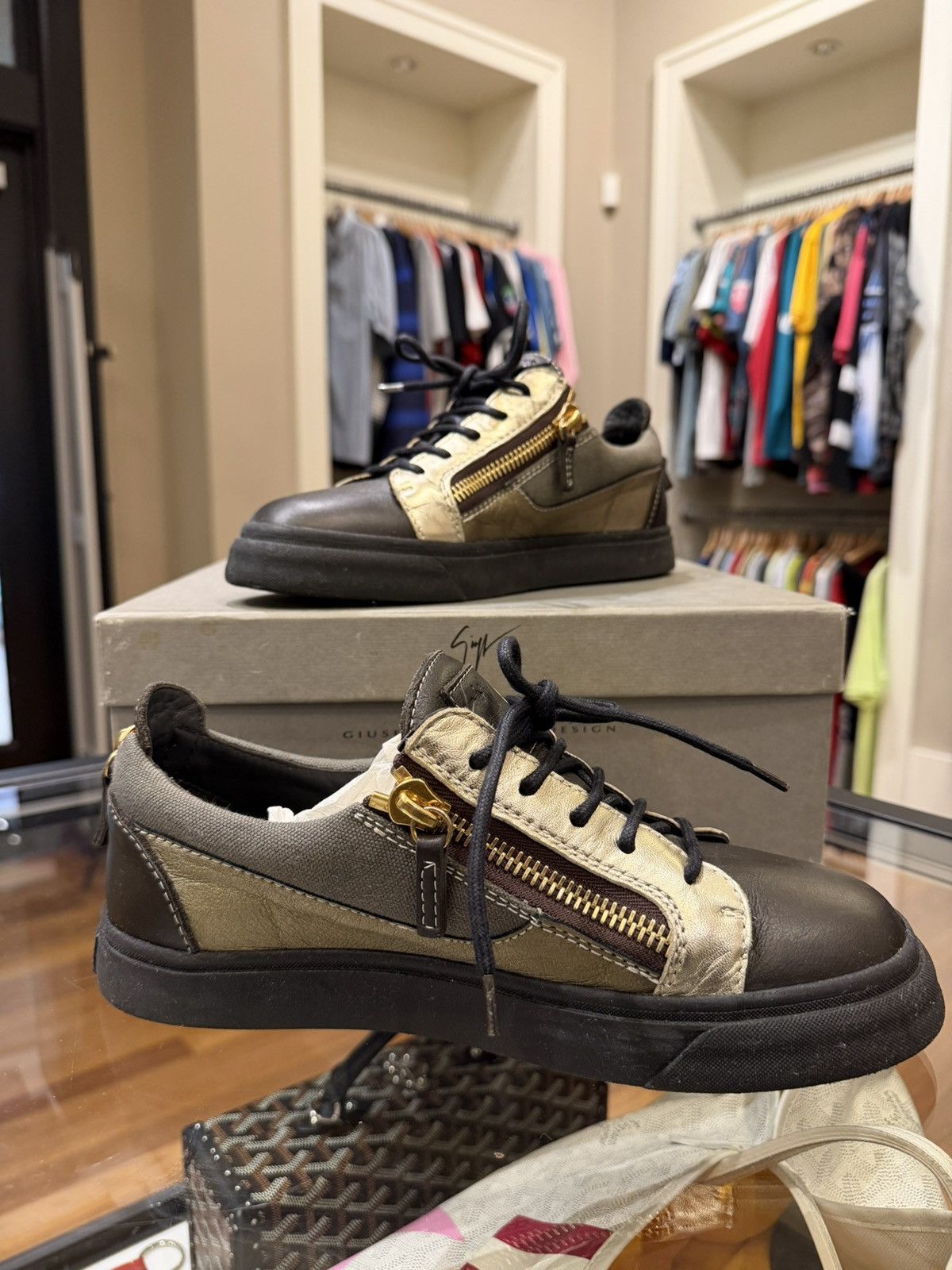 Giuseppe Zanotti Giuseppe Zanotti Frankie Low Top Leather Sneaker Size US 8 / IT 38 - 4 Thumbnail