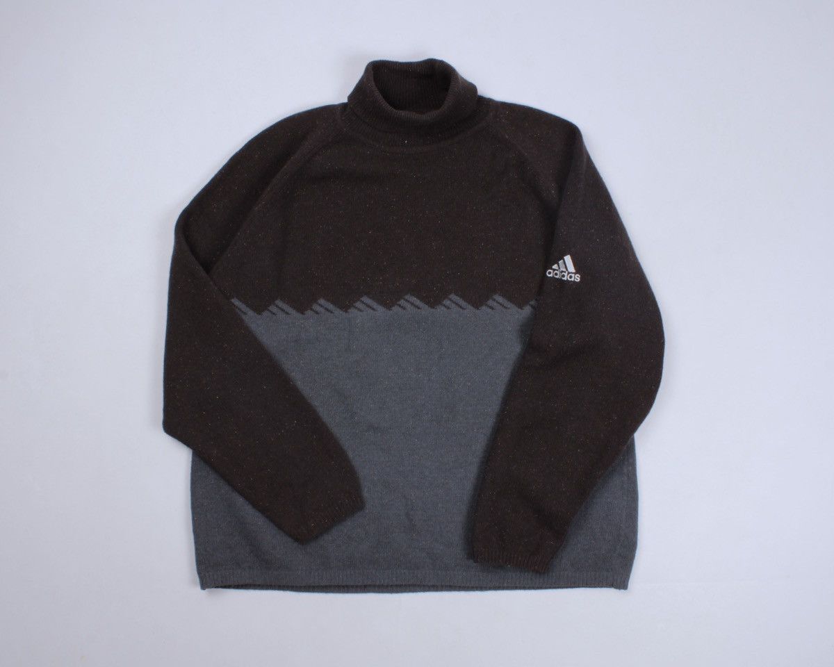 Adidas × Vintage ADIDAS Vintage Wool Blend Multi Logo Turtle Neck Sweater Size US XL / EU 56 / 4 - 6 Thumbnail