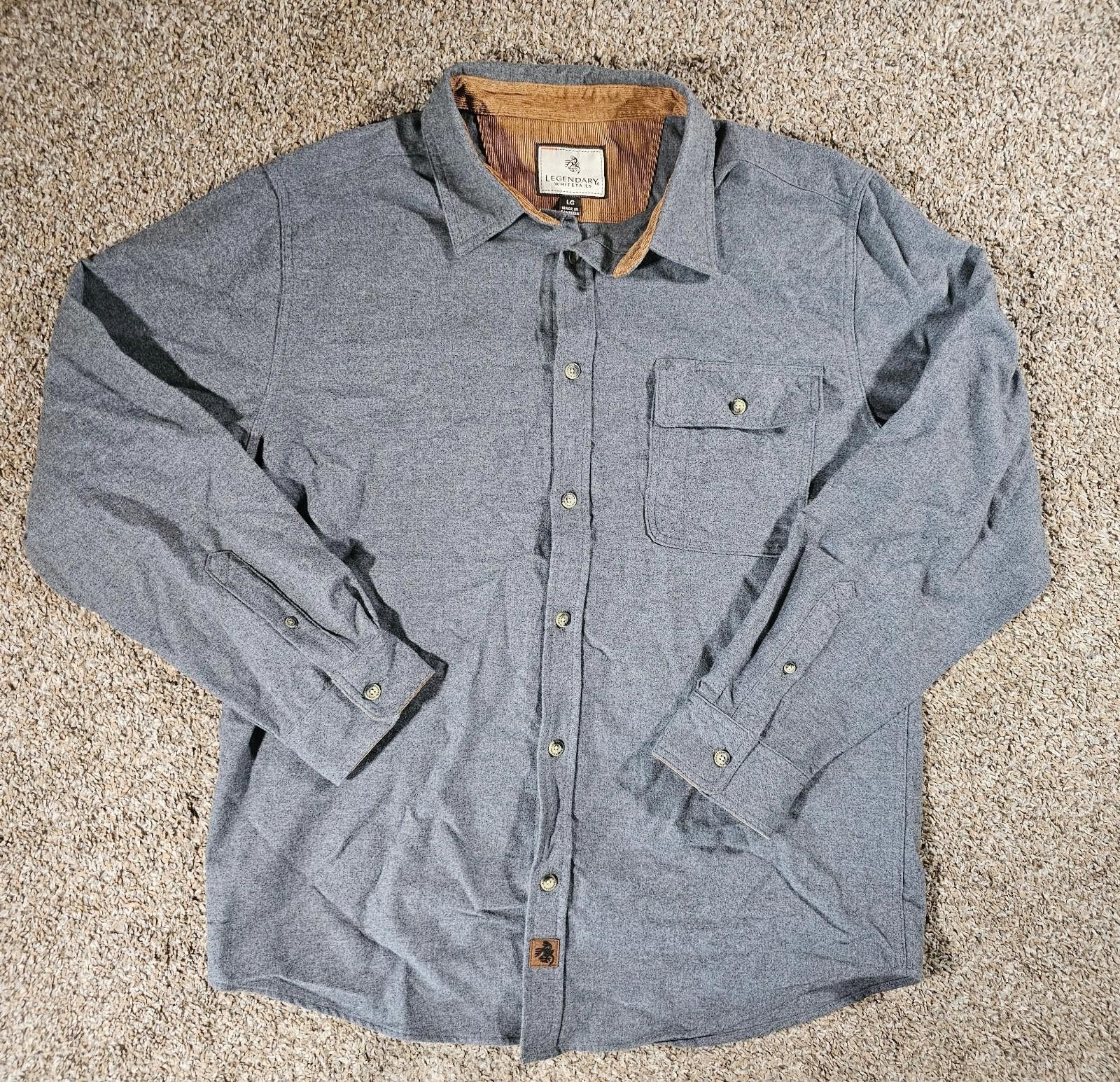 Designer Legendary Whitetails Flannel Shirt Mens L Gray Button Up Size US L / EU 52-54 / 3 - 1 Thumbnail