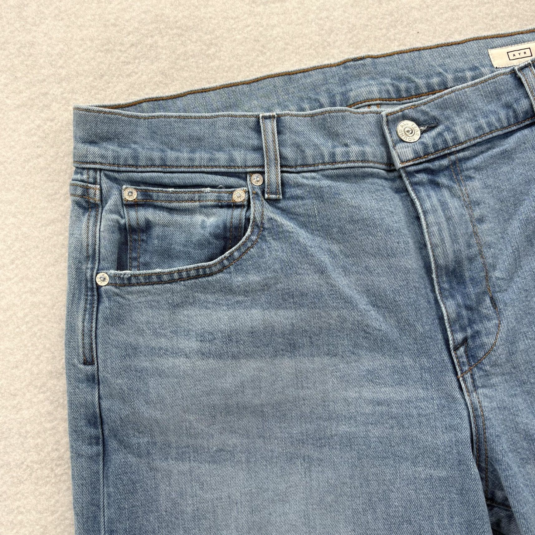 AYR AYR The Stance Jeans Womens 32 Blue Light Wash Straight Leg Stretch Denim USA Size 24" / US 00 / IT 34 - 3 Thumbnail