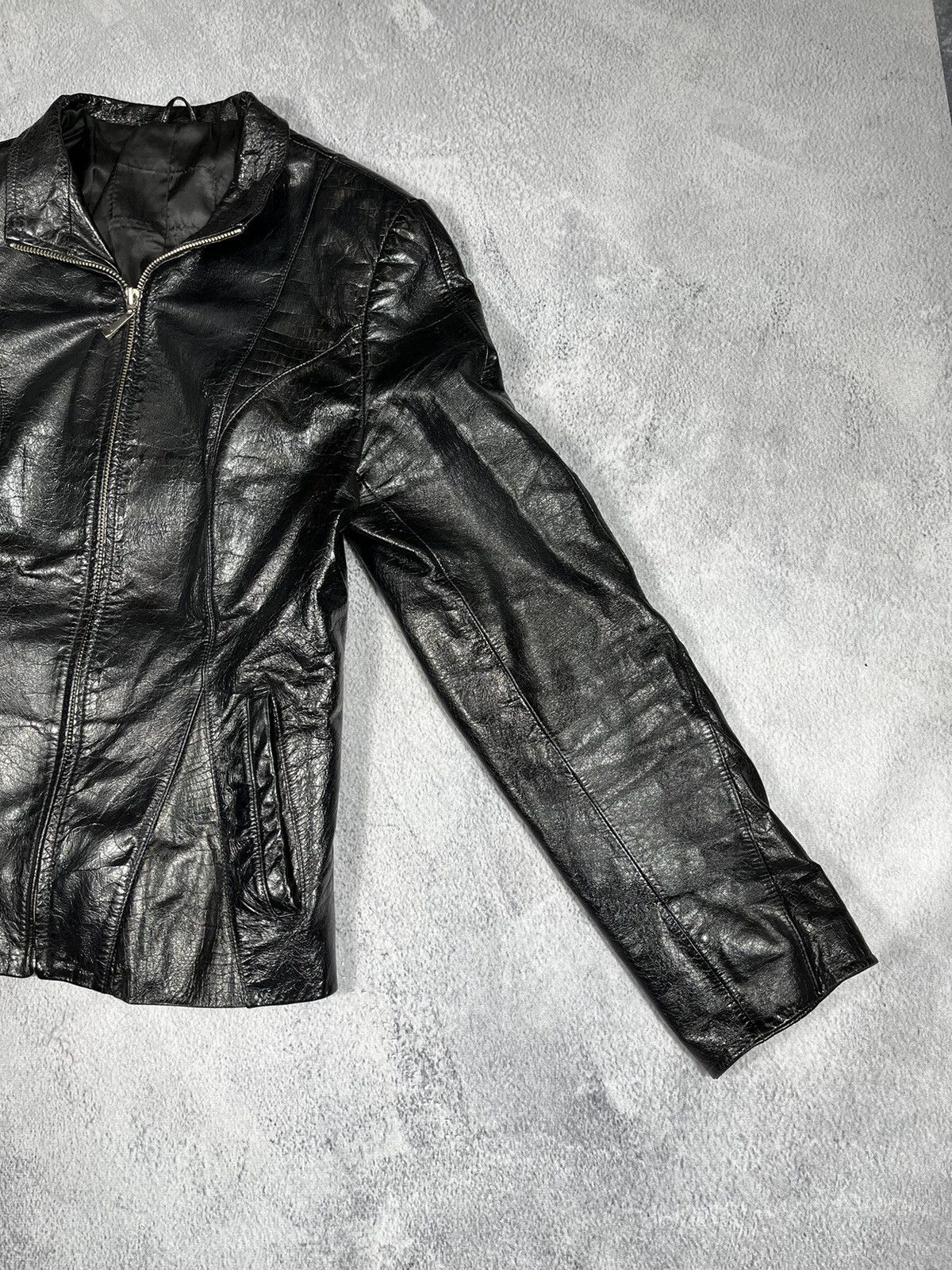 Vintage Vintage 90s Japan leather jacket crocodile style AvantGarde Size M / US 6-8 / IT 42-44 - 3 Thumbnail