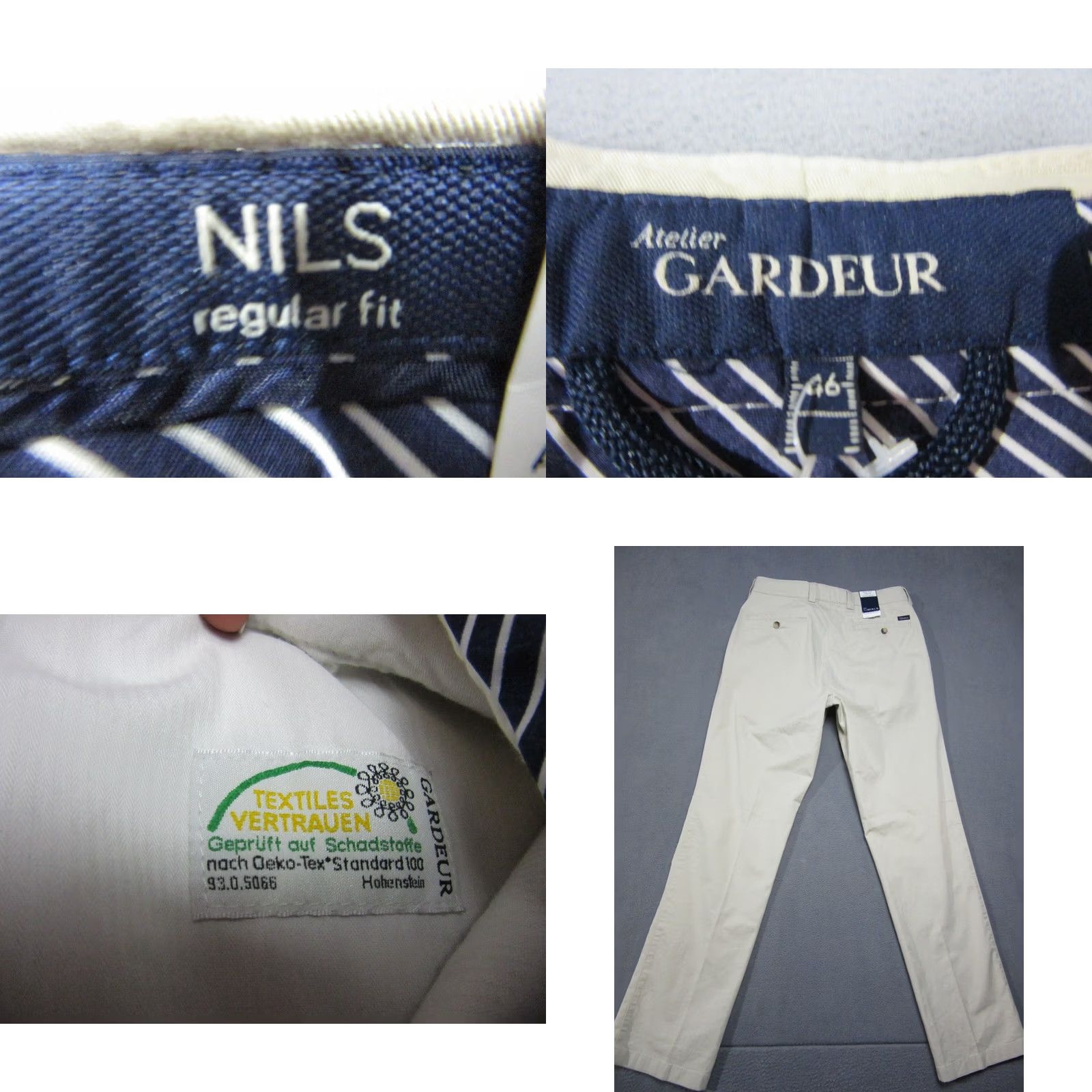 Vintage Atelier Gardeur Pants Mens 30x31.5 Beige Straight Leg Chino Nils Regular Fit Size US 30 / EU 46 - 10 Thumbnail
