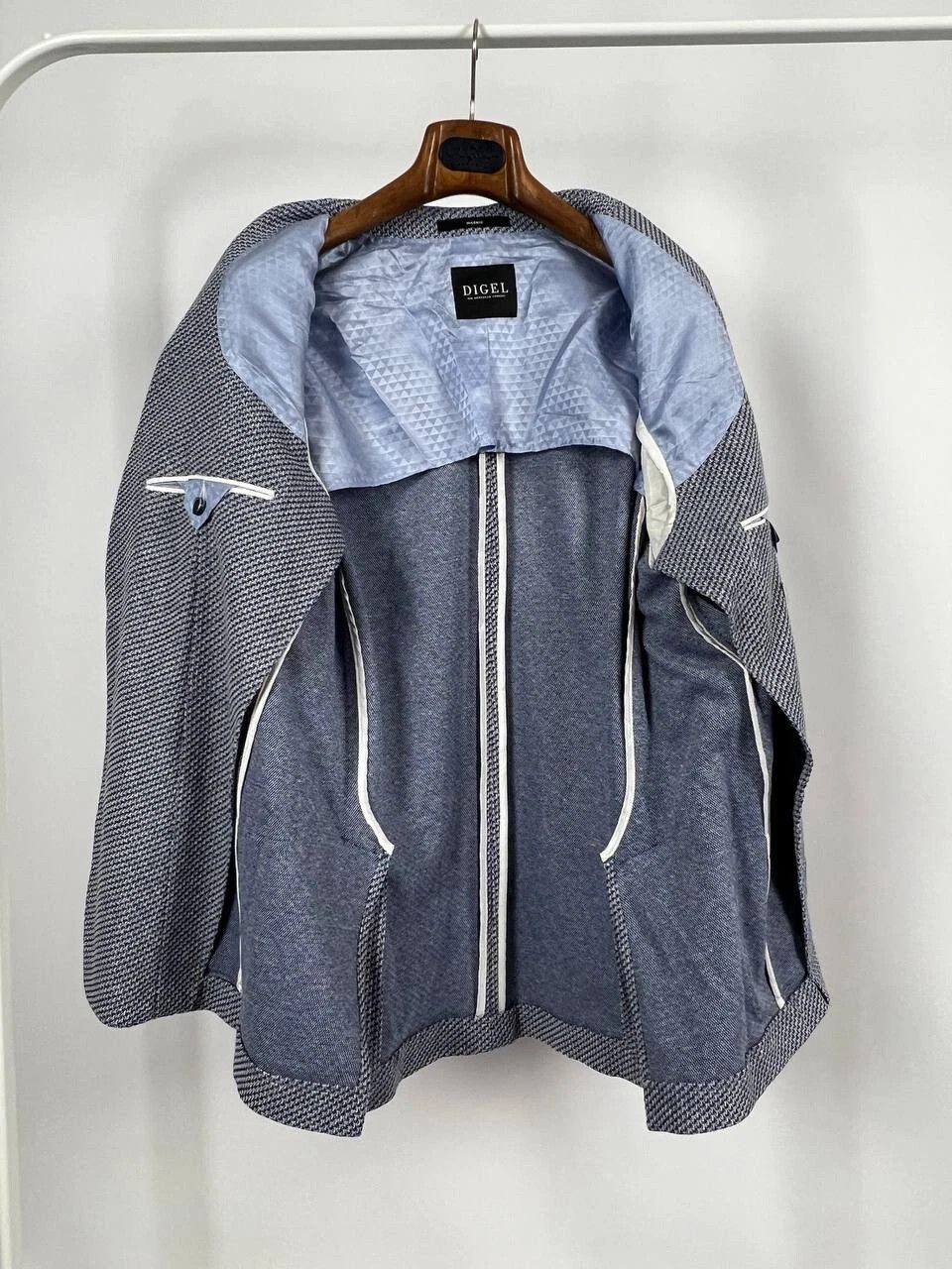 Other Digel Jersey Men's Half Lined Blue White Modern Fit Blazer Size 44L - 12 Thumbnail
