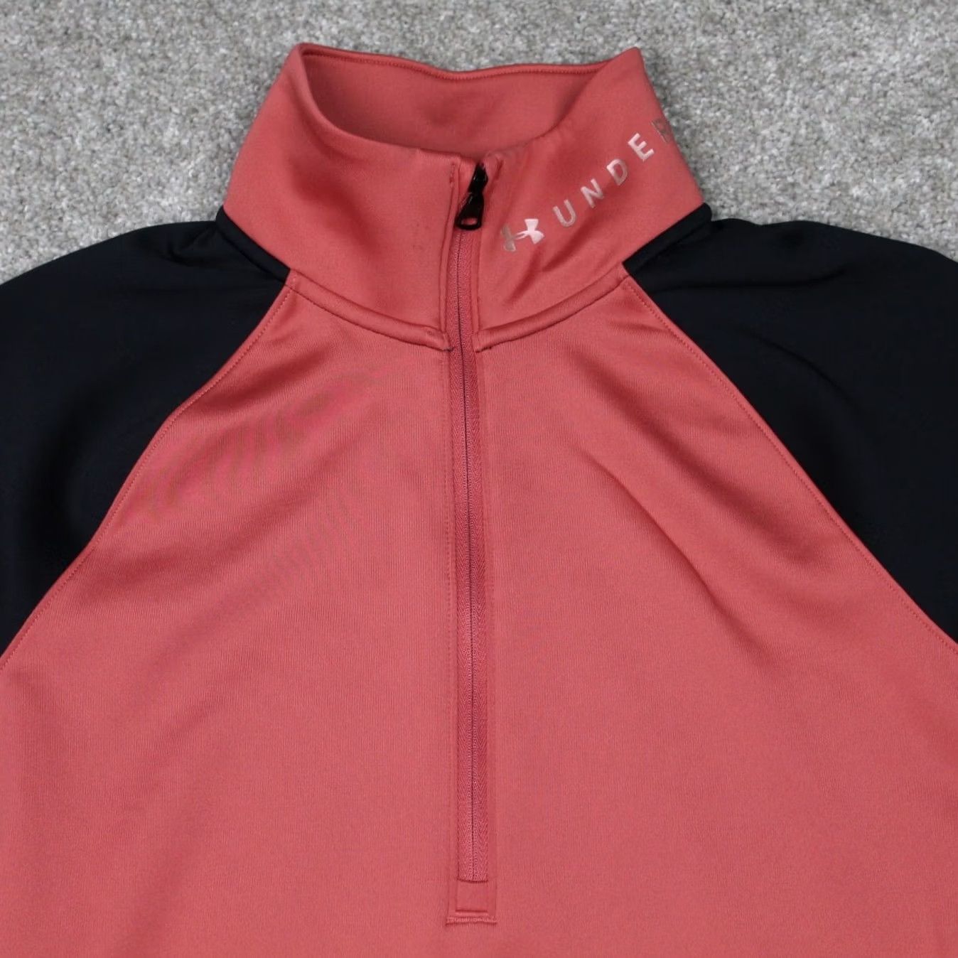 Under Armour Under Armour Sweatshirt Women Medium Pink/Black 1/2 Zip Pullover Polyester Stretch L/S Size M / US 6-8 / IT 42-44 - 4 Thumbnail