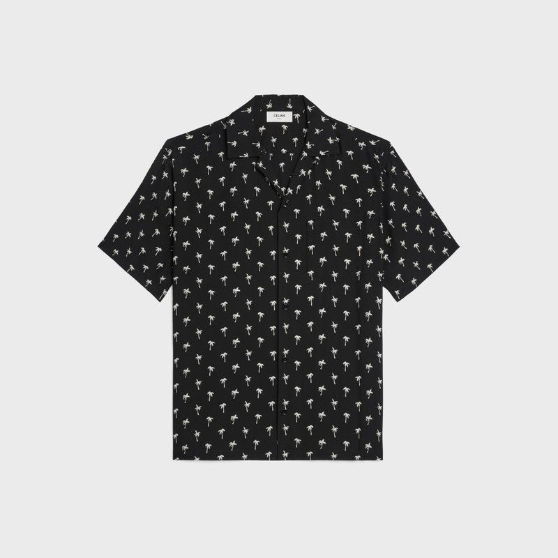 Celine o1bcso1str0126 2C946818Z Hawaiian Shirt in Noir/Craie Size US M / EU 48-50 / 2 - 1 Thumbnail