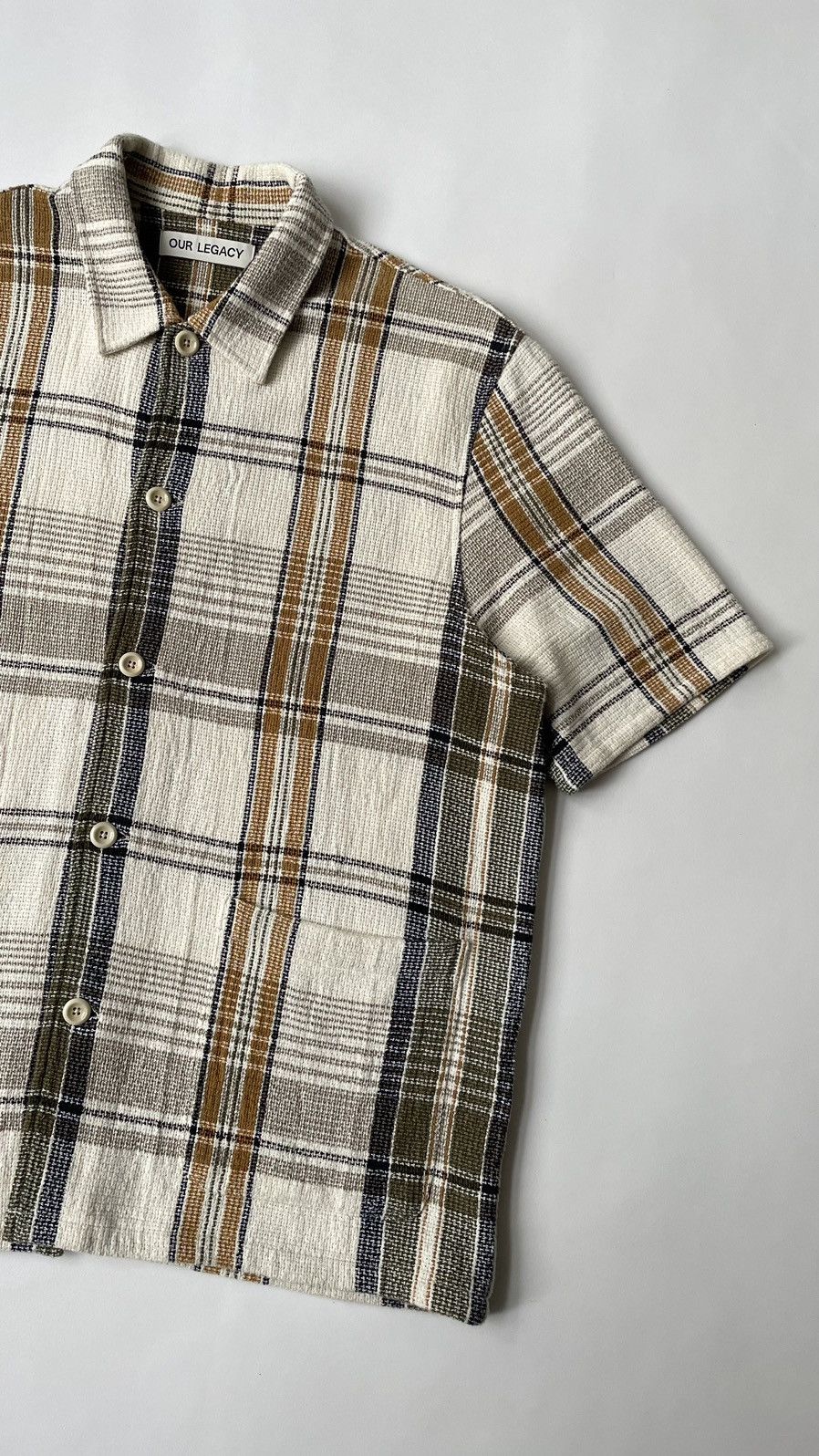Our Legacy Waffle Weave Check ‘Elder Shirt’ Size US XL / EU 56 / 4 - 4 Thumbnail