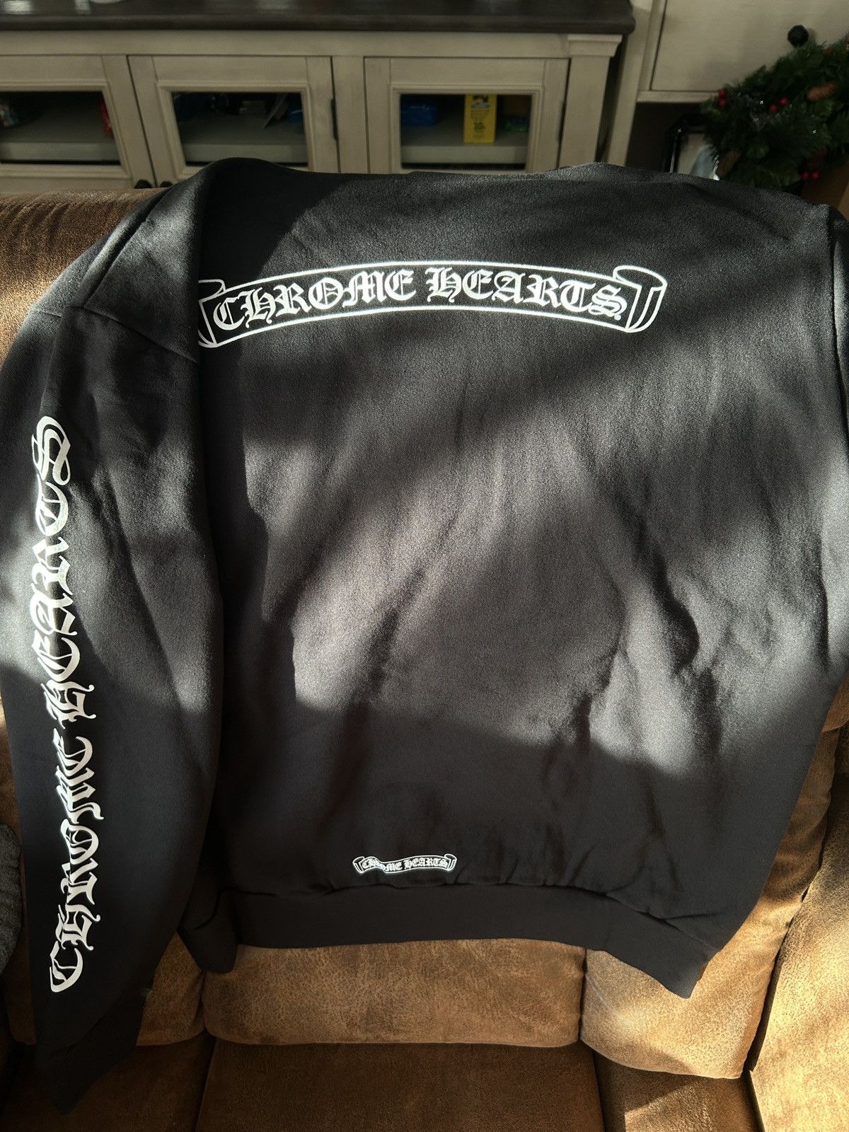 Chrome Hearts Chrome Hearts Scroll Logo Hoodie Black White Sweatshirt Sz L Size US L / EU 52-54 / 3 - 2 Thumbnail