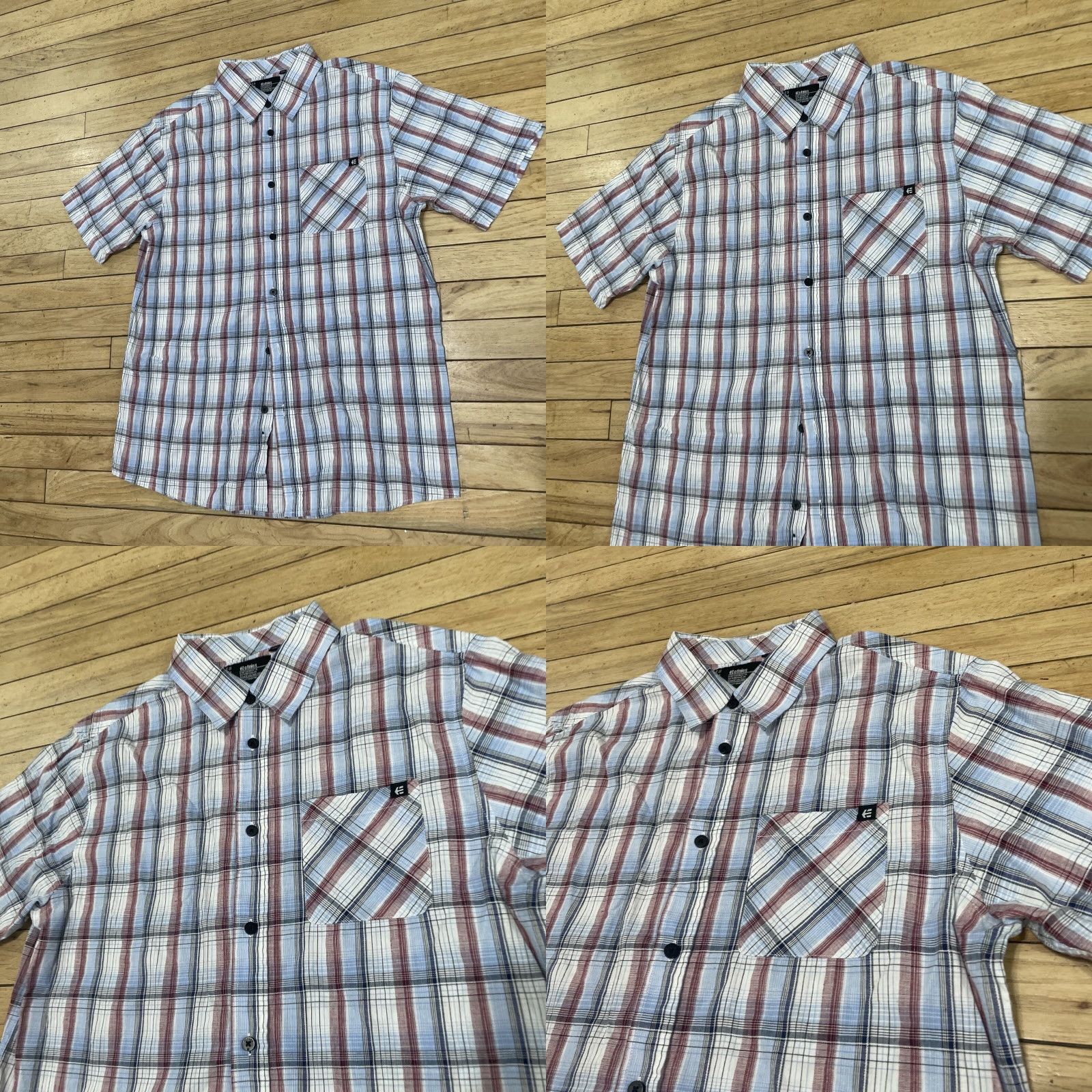 Etnies VINTAGE ETNIES Button-Up Shirt Men XL SKATE Y2k Streetwear Red White Blue Plaid Casual Classic Size US XL / EU 56 / 4 - 10 Thumbnail
