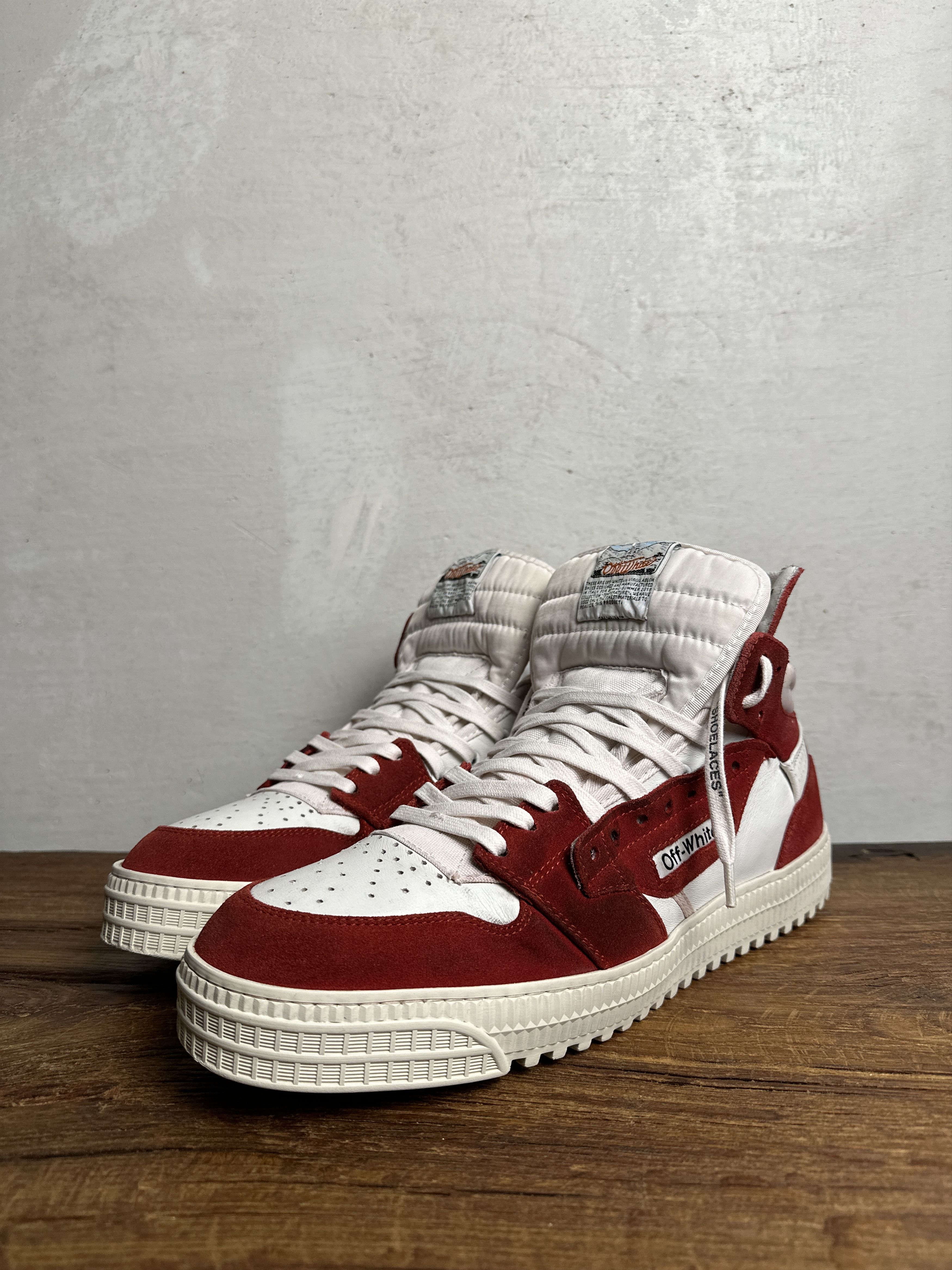 Off-White Off-White Off-Court 3.0 Red White Suede High-Top Shoes Size US 11 / EU 44 - 1 Thumbnail