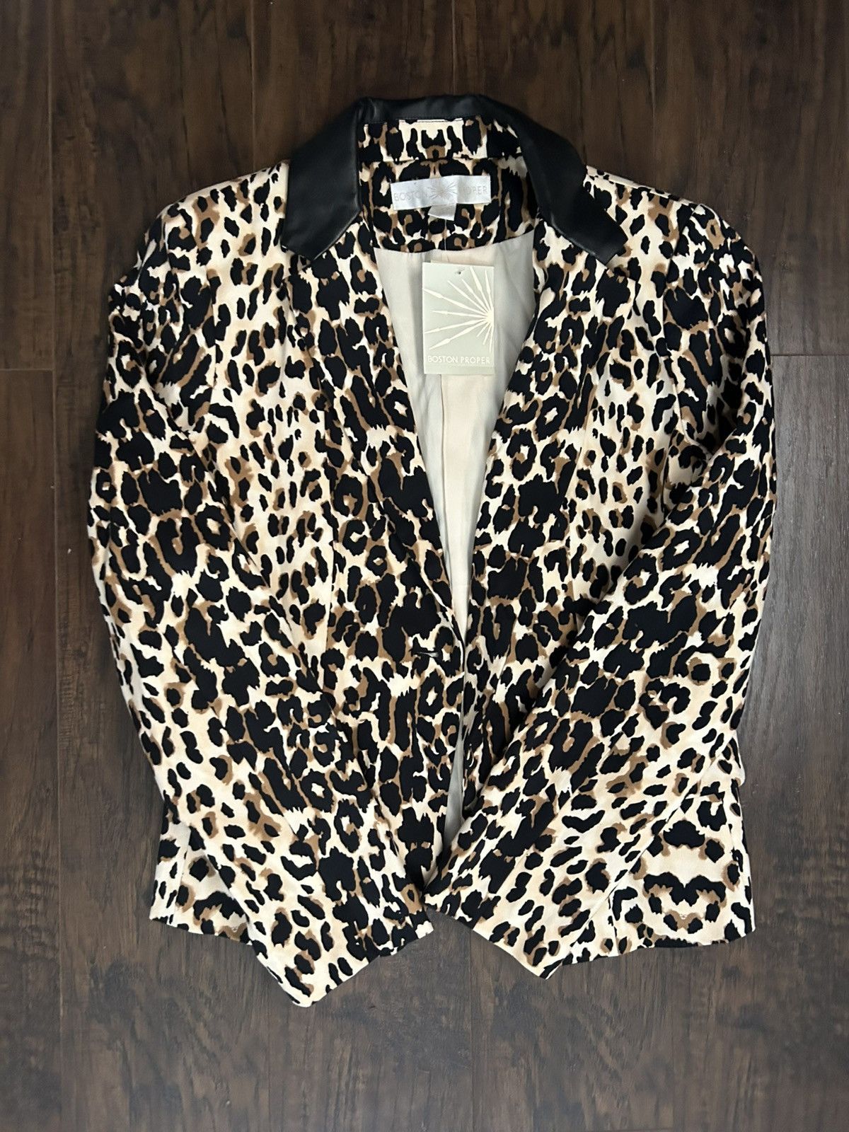 Boston Proper Boston Proper Leopard Print Blazer Size L / US 10 / IT 46 - 3 Thumbnail