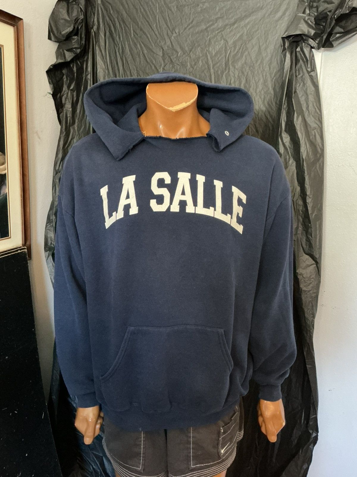 Jerzees Vintage Jerzees Super Sweats La Salle Navy Blue Hoodie Size US XL / EU 56 / 4 - 10 Thumbnail