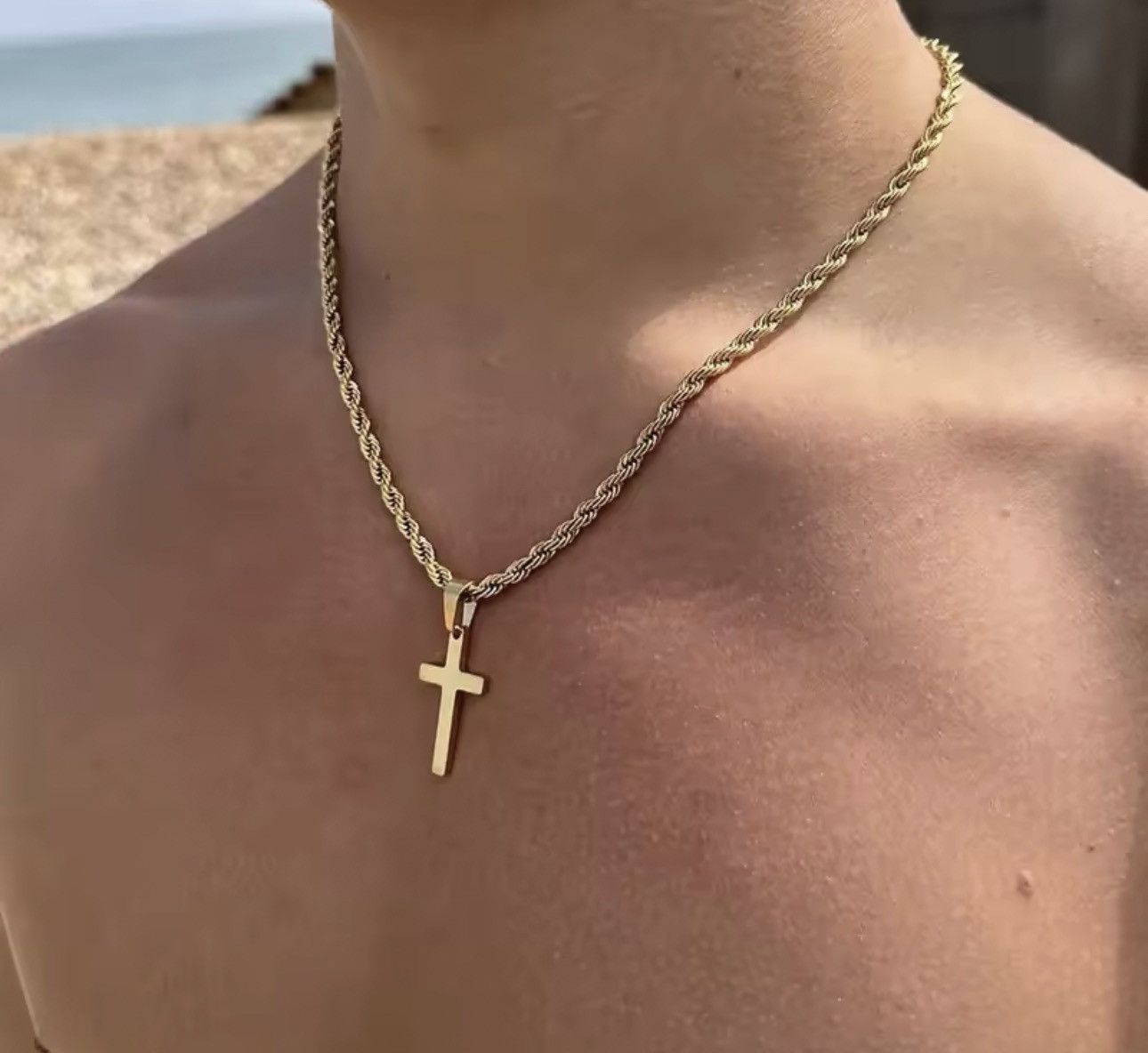 Japanese Brand Cross Pendant Rope Chain Necklace Size ONE SIZE - 1 Thumbnail