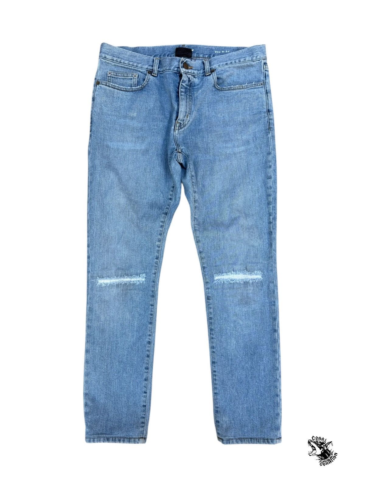Saint Laurent Paris Saint laurent d02 blue distressed denim Size US 33 - 1 Thumbnail
