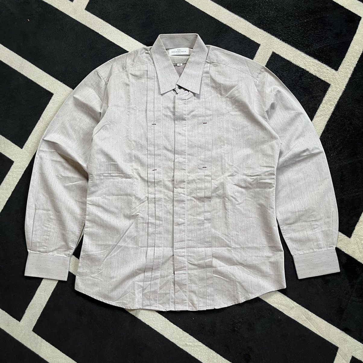 Balenciaga Balenciaga Paris Pleated Dress Shirt — EB Era Size US L / EU 52-54 / 3 - 2 Thumbnail