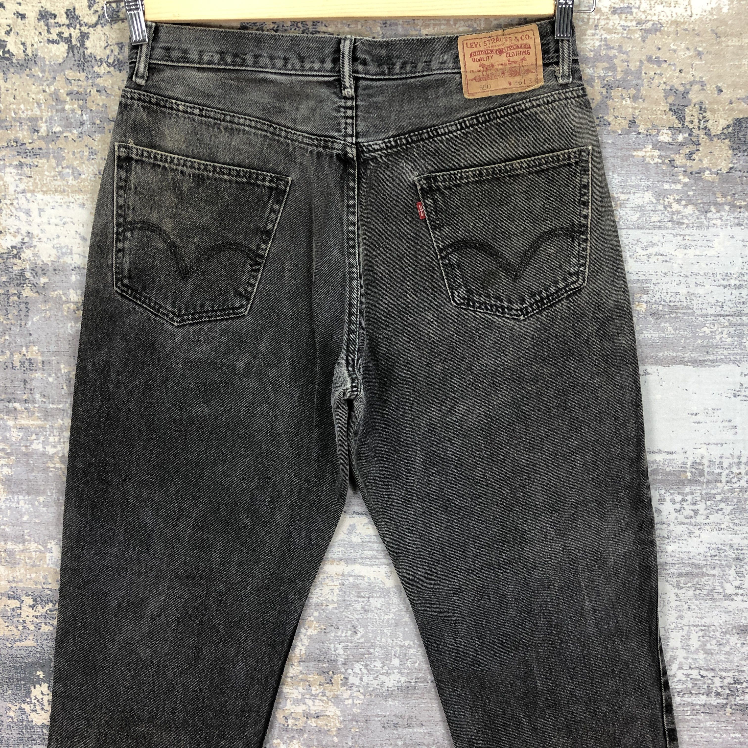 Levi's Vintage Levis 550 Jeans Super Black Levis Denim Pants Size US 34 / EU 50 - 4 Thumbnail