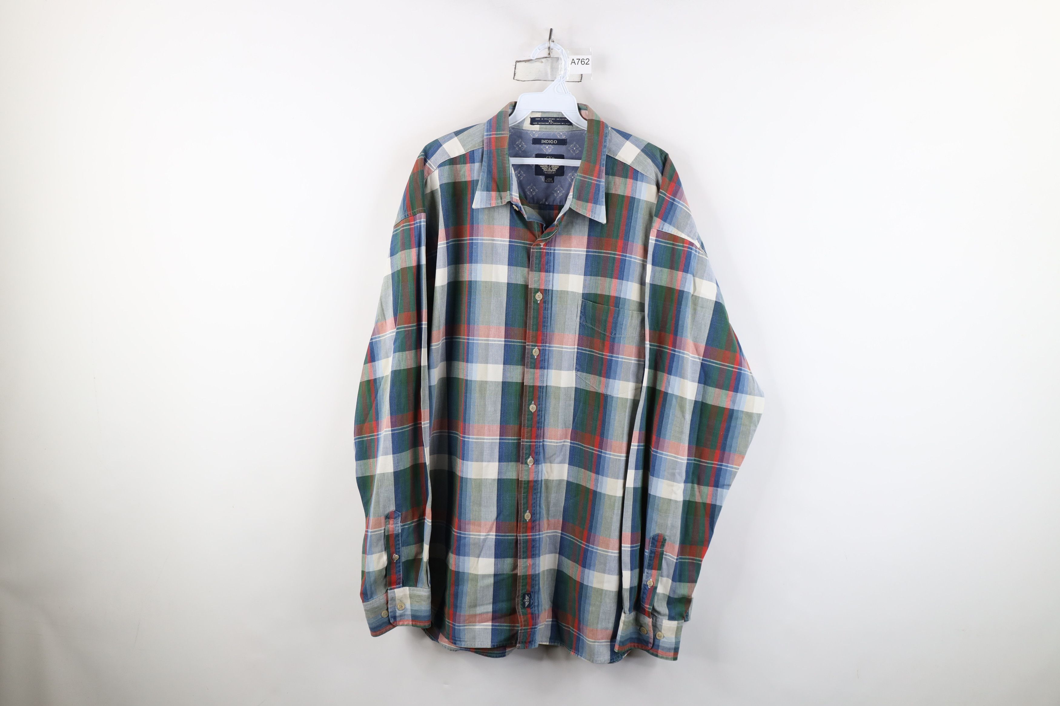 Vintage Vintage 90s Streetwear Long Sleeve Button Shirt Plaid Size US XL / EU 56 / 4 - 1 Thumbnail