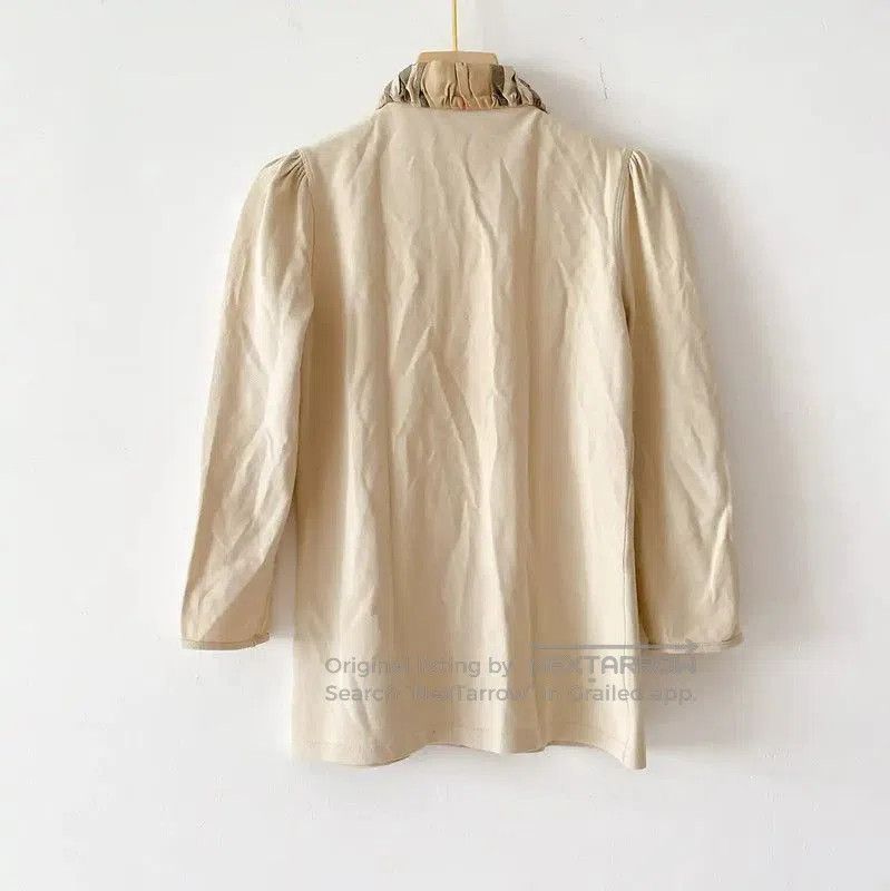 Burberry Burberry Long Sleeve Cotton T-Shirt in Khaki. Size S / US 4 / IT 40 - 1 Thumbnail
